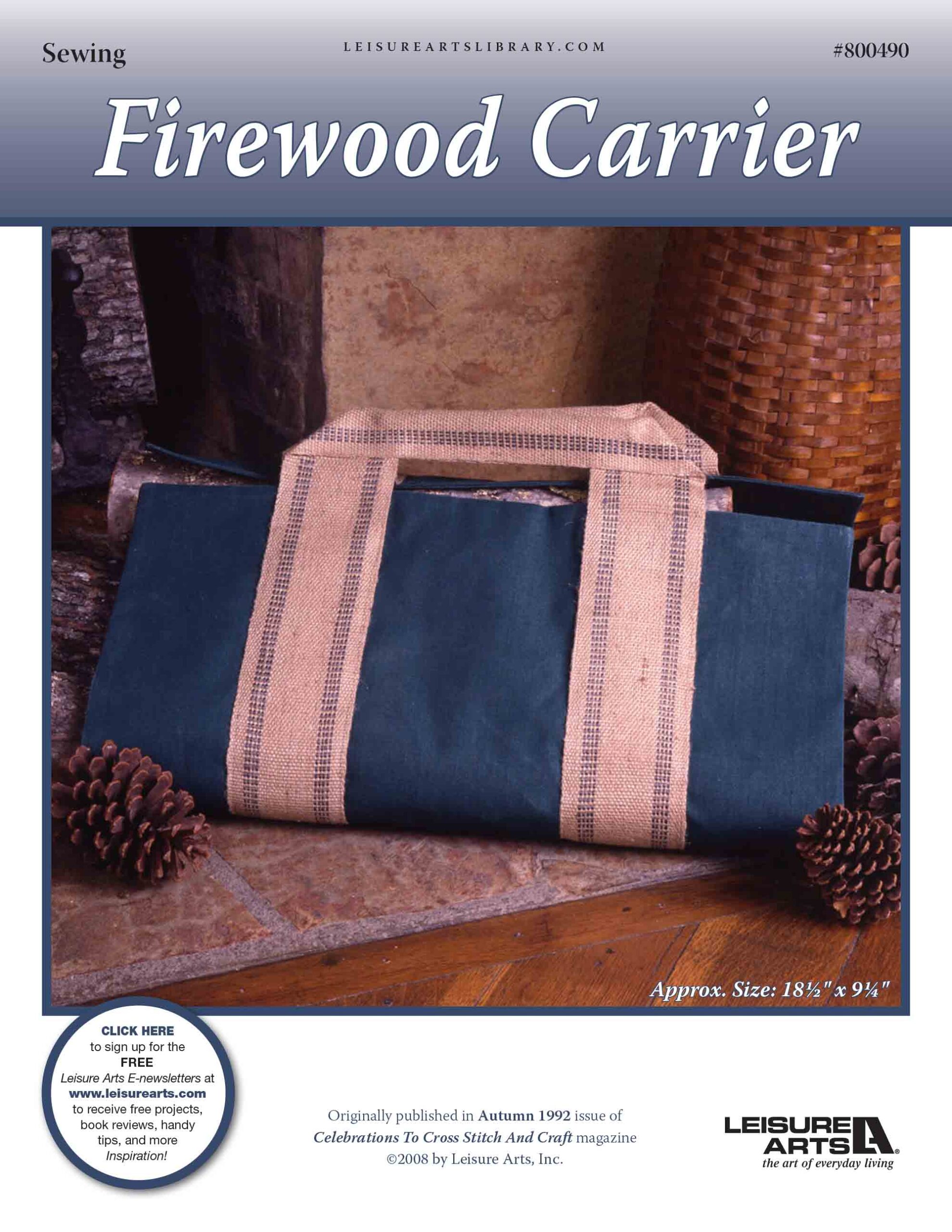 Leisure Arts Firewood Carrier Sewing ePattern
