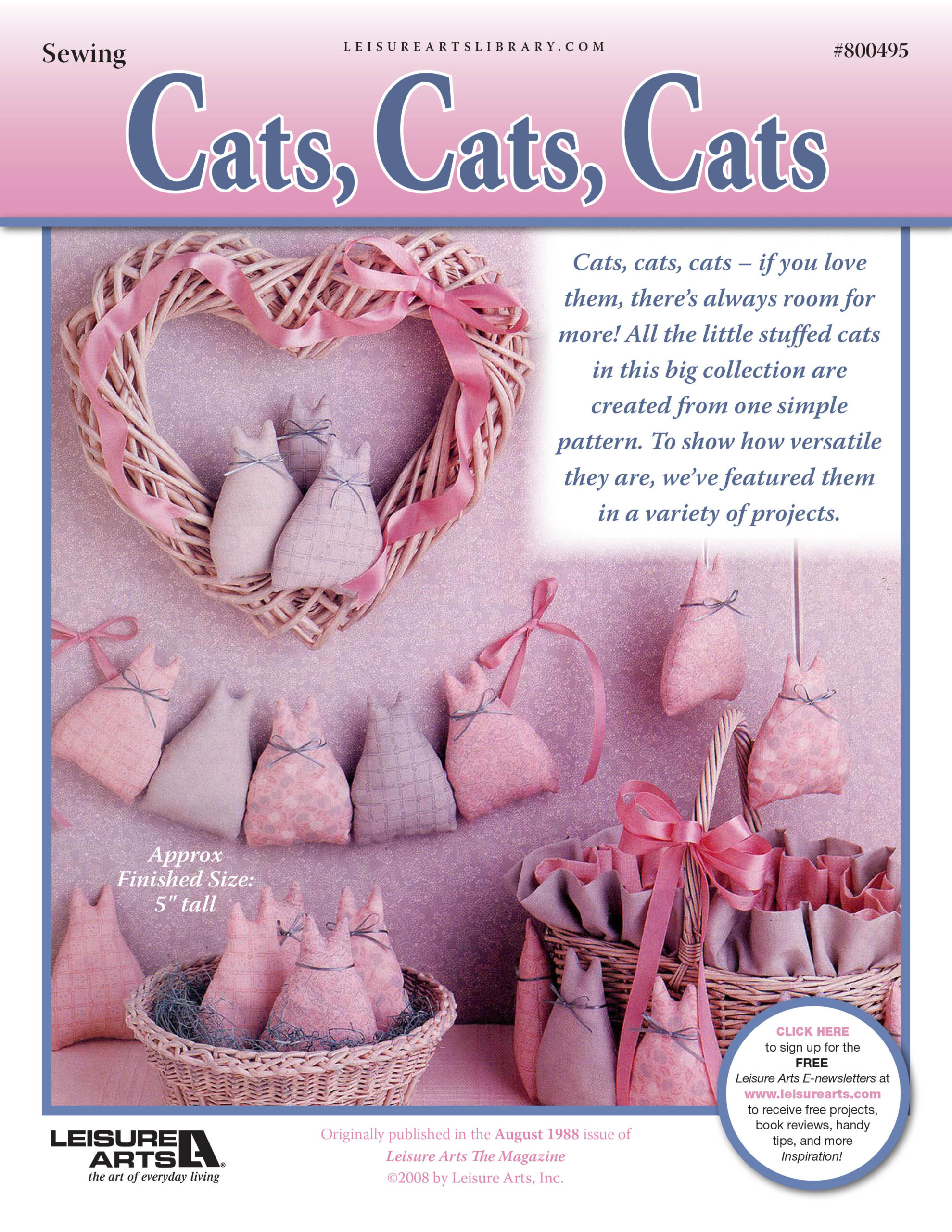 Leisure Arts Cats Cats Cats Sewing ePattern