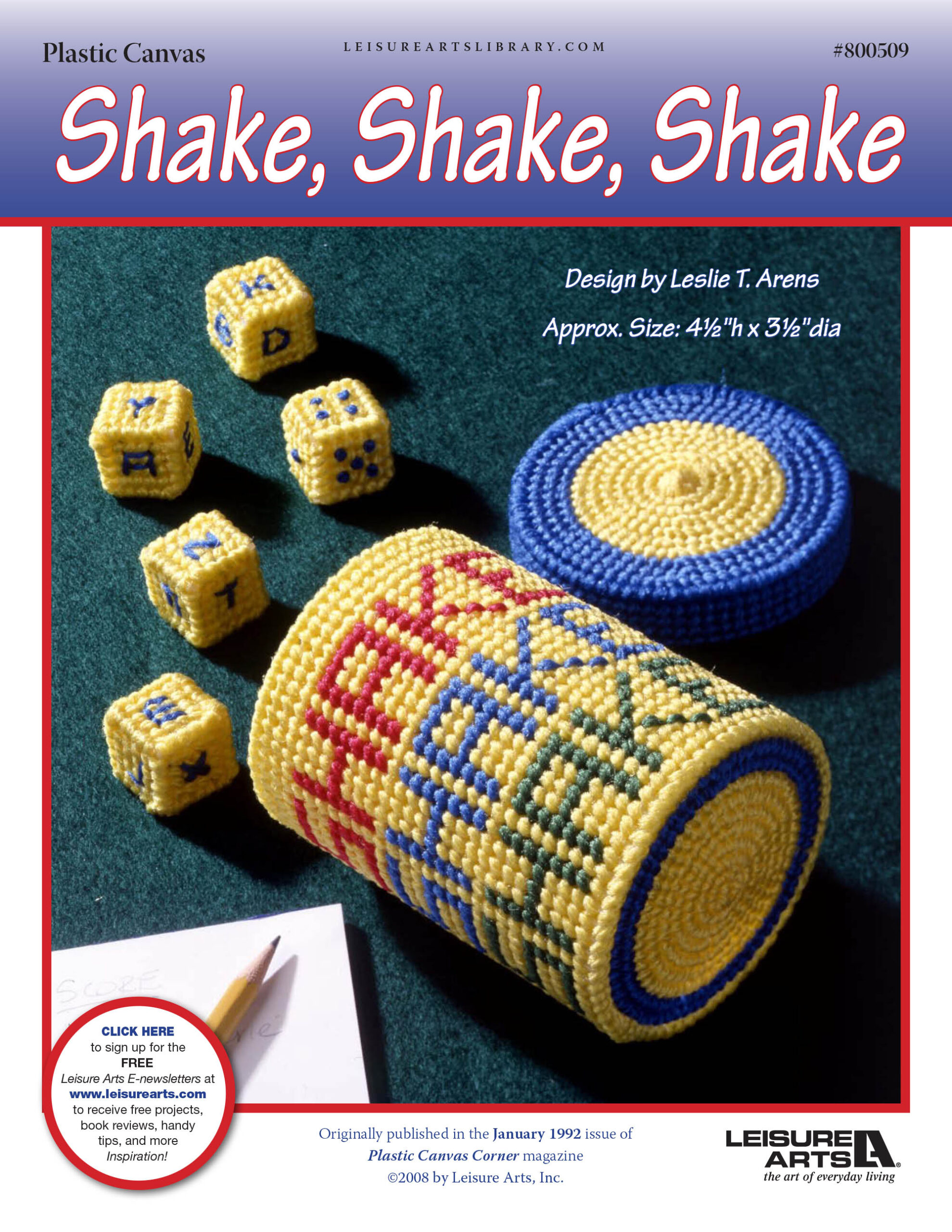 Leisure Arts Shake Shake Shake Plastic Canvas ePattern