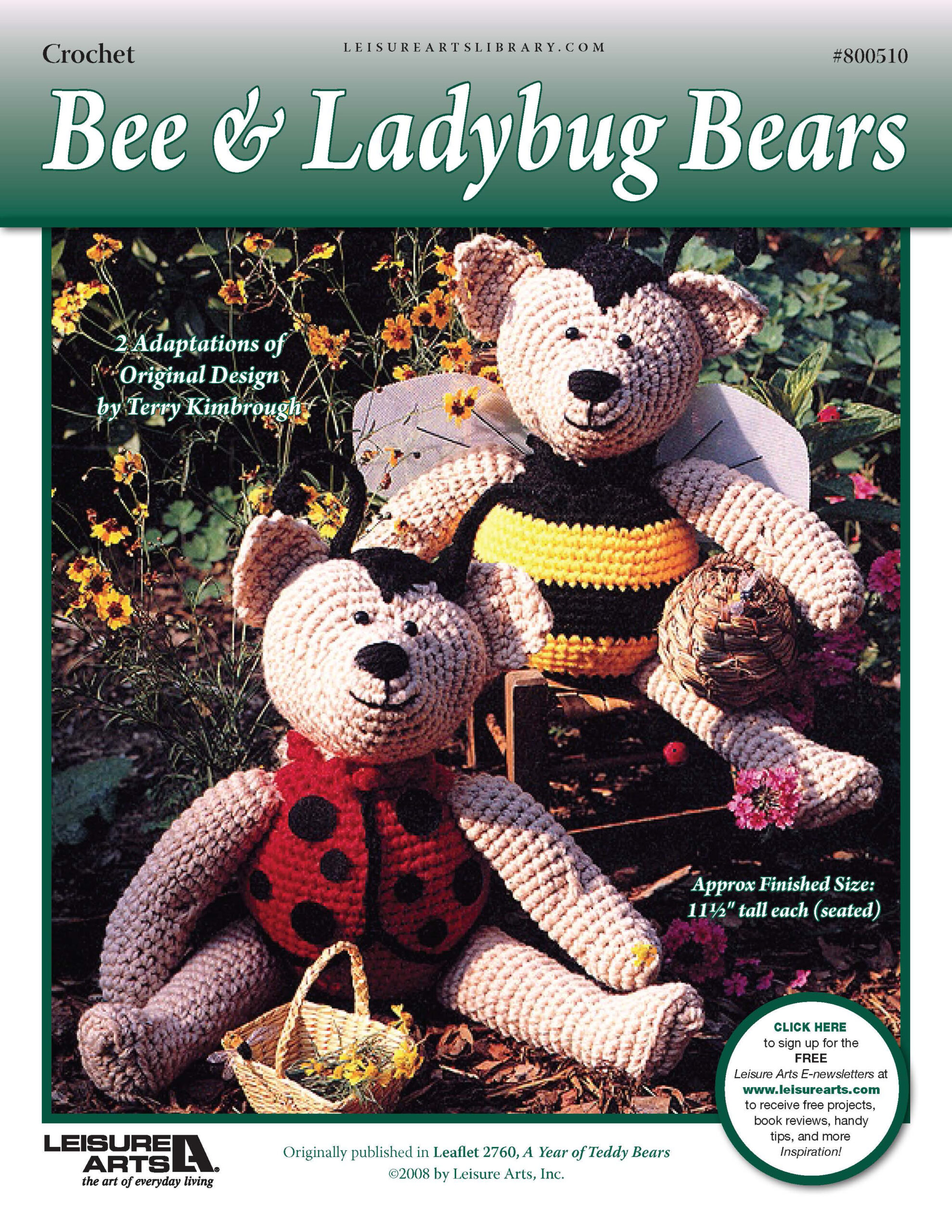Leisure Arts A Year of Teddy Bears Bee Ladybug Bears Crochet ePattern