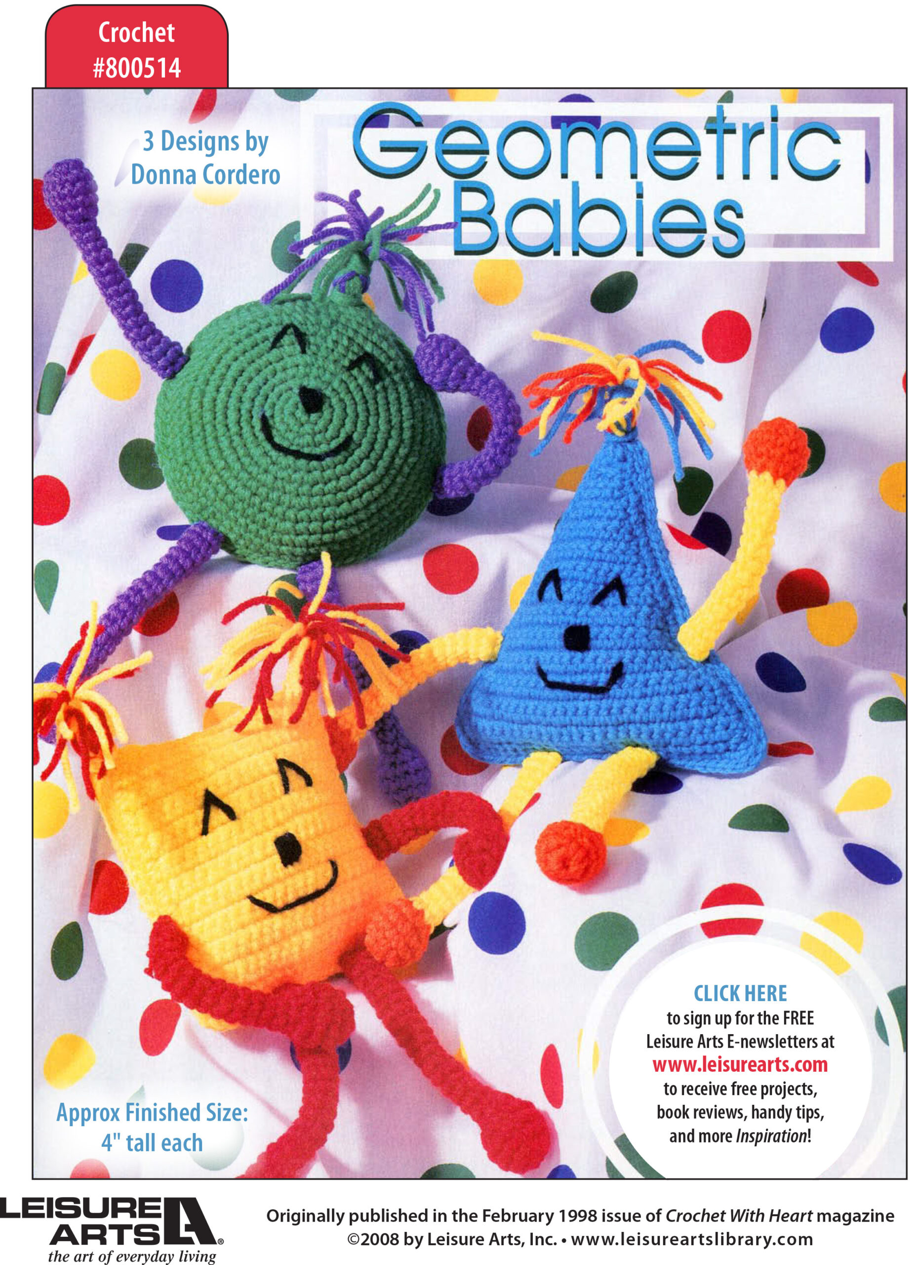 Leisure Arts Crochet With Heart Geometric Babies ePattern