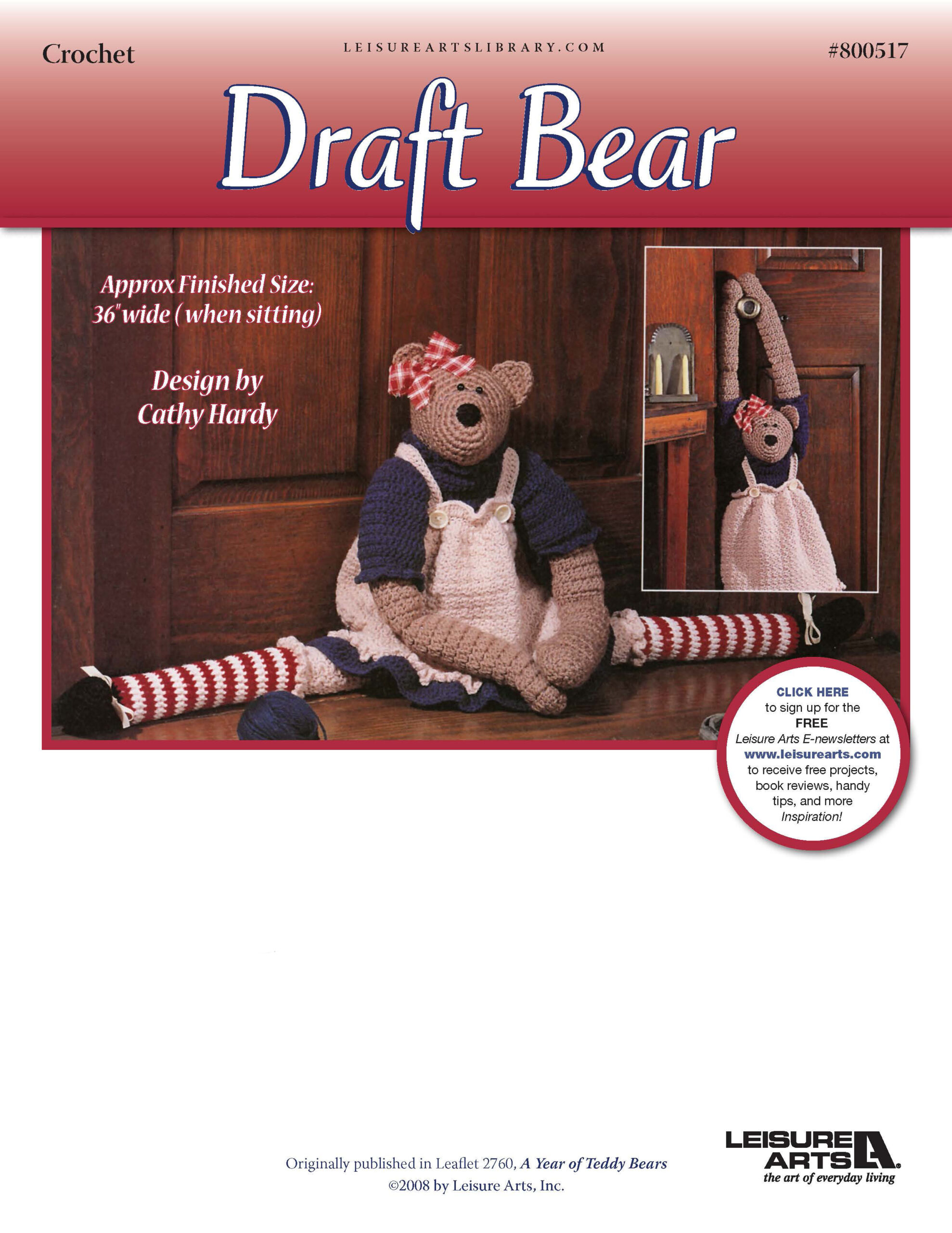 Leisure Arts A Year of Teddy Bears Draft Bear Crochet ePattern