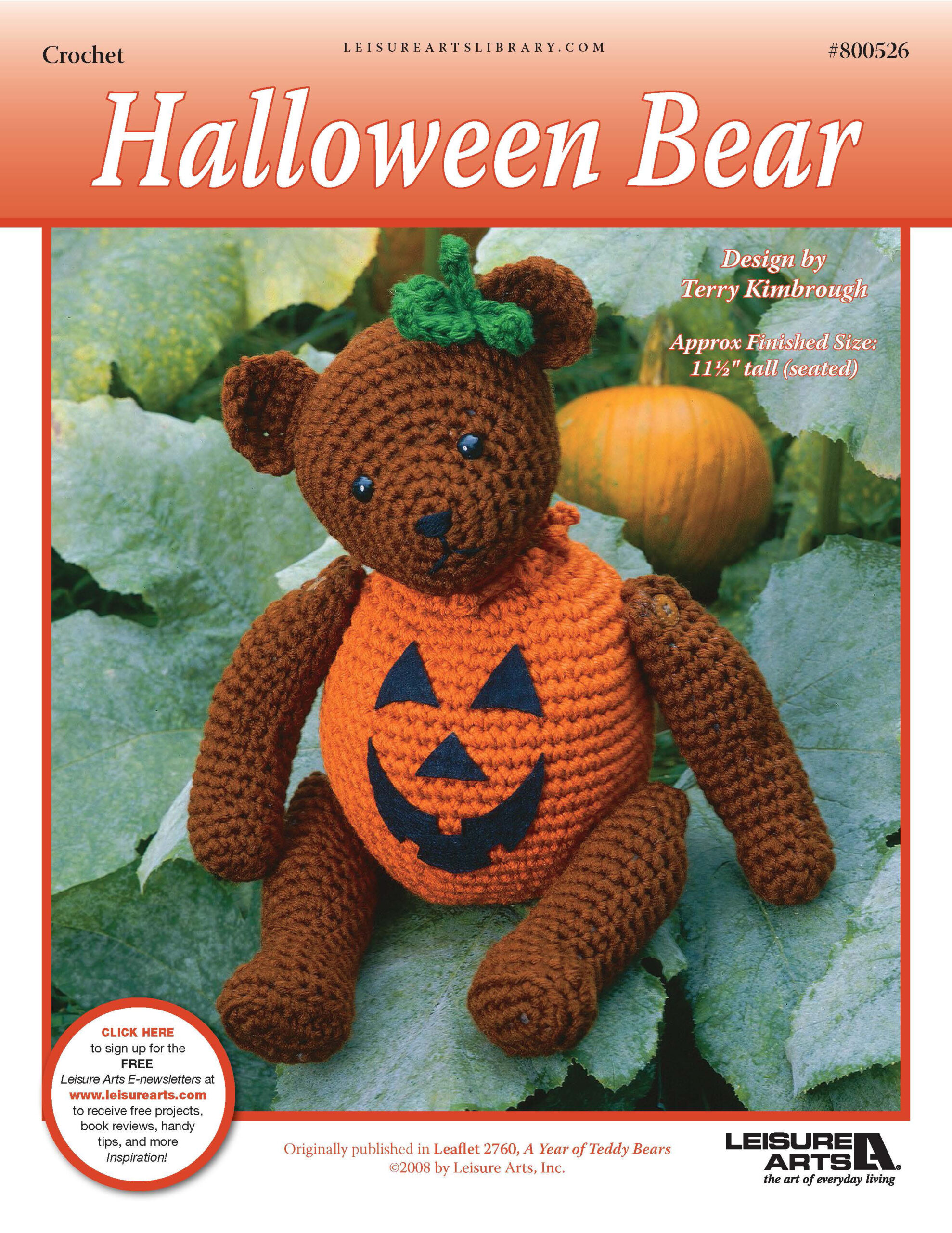 Leisure Arts A Year of Teddy Bears Halloween Bear Crochet ePattern