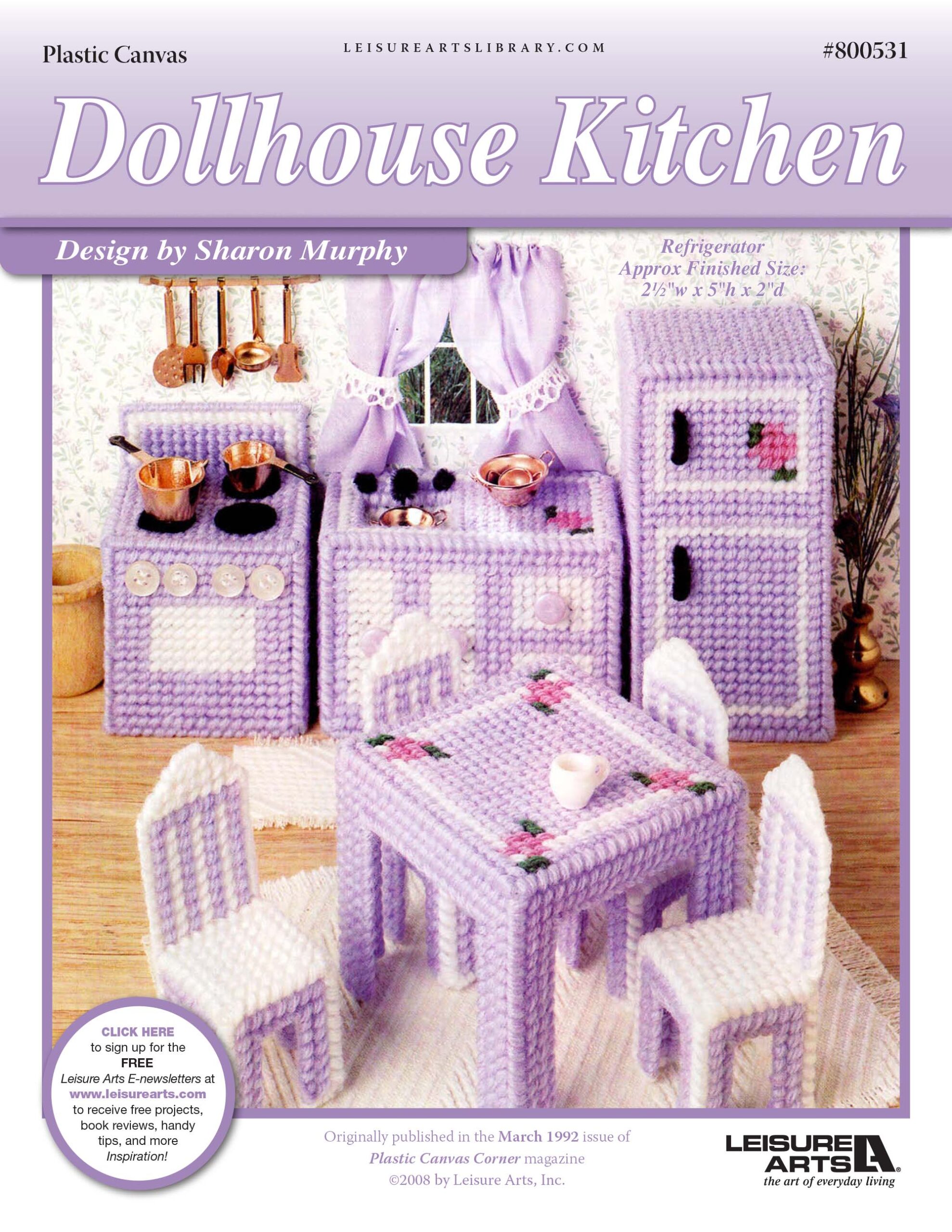 Leisure Arts Dollhouse Kitchen Plastic Canvas ePattern