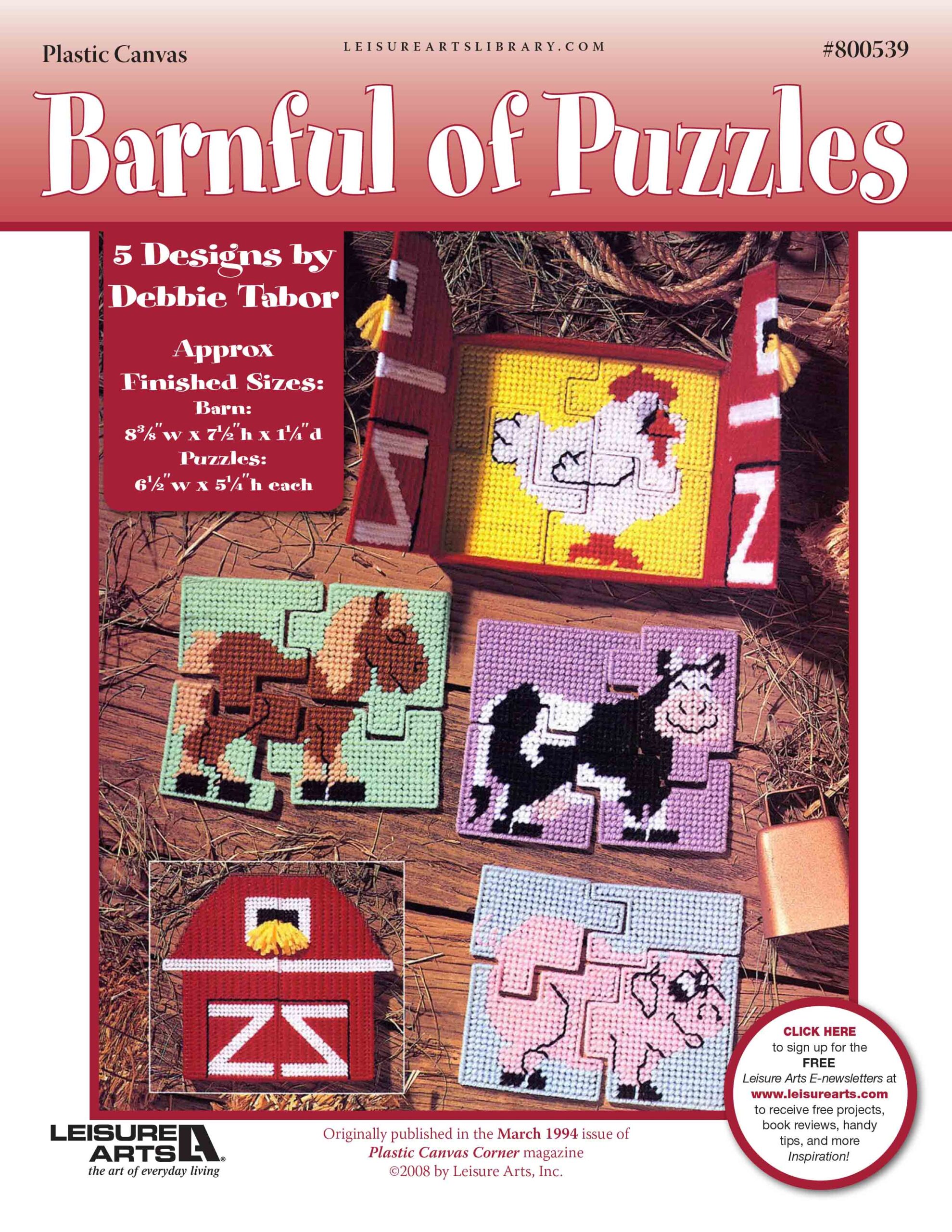 Leisure Arts Barnful of Puzzles Plastic Canvas ePattern