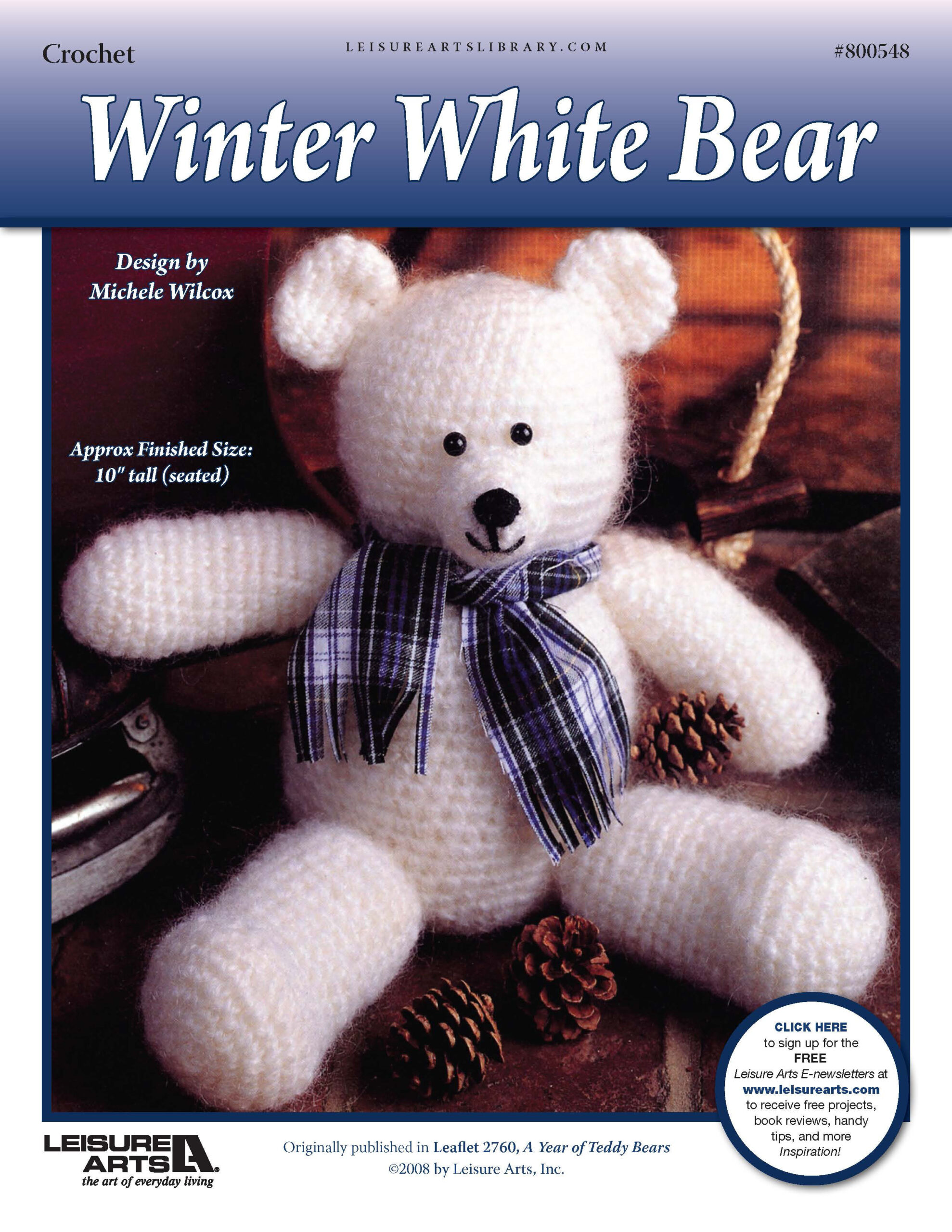 Leisure Arts A Year of Teddy Bears Winter White Bear Crochet ePattern
