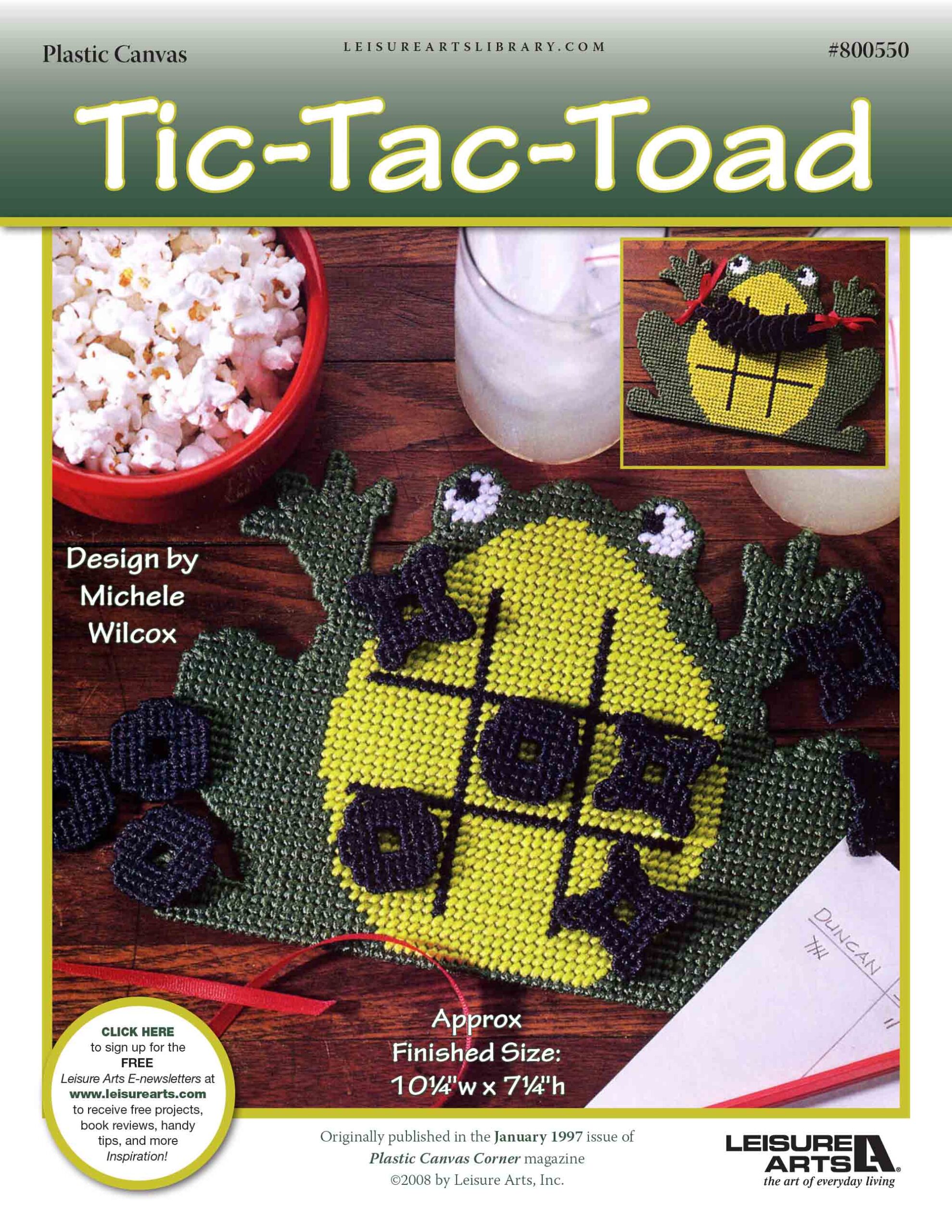 Leisure Arts TicTacToad Plastic Canvas ePattern