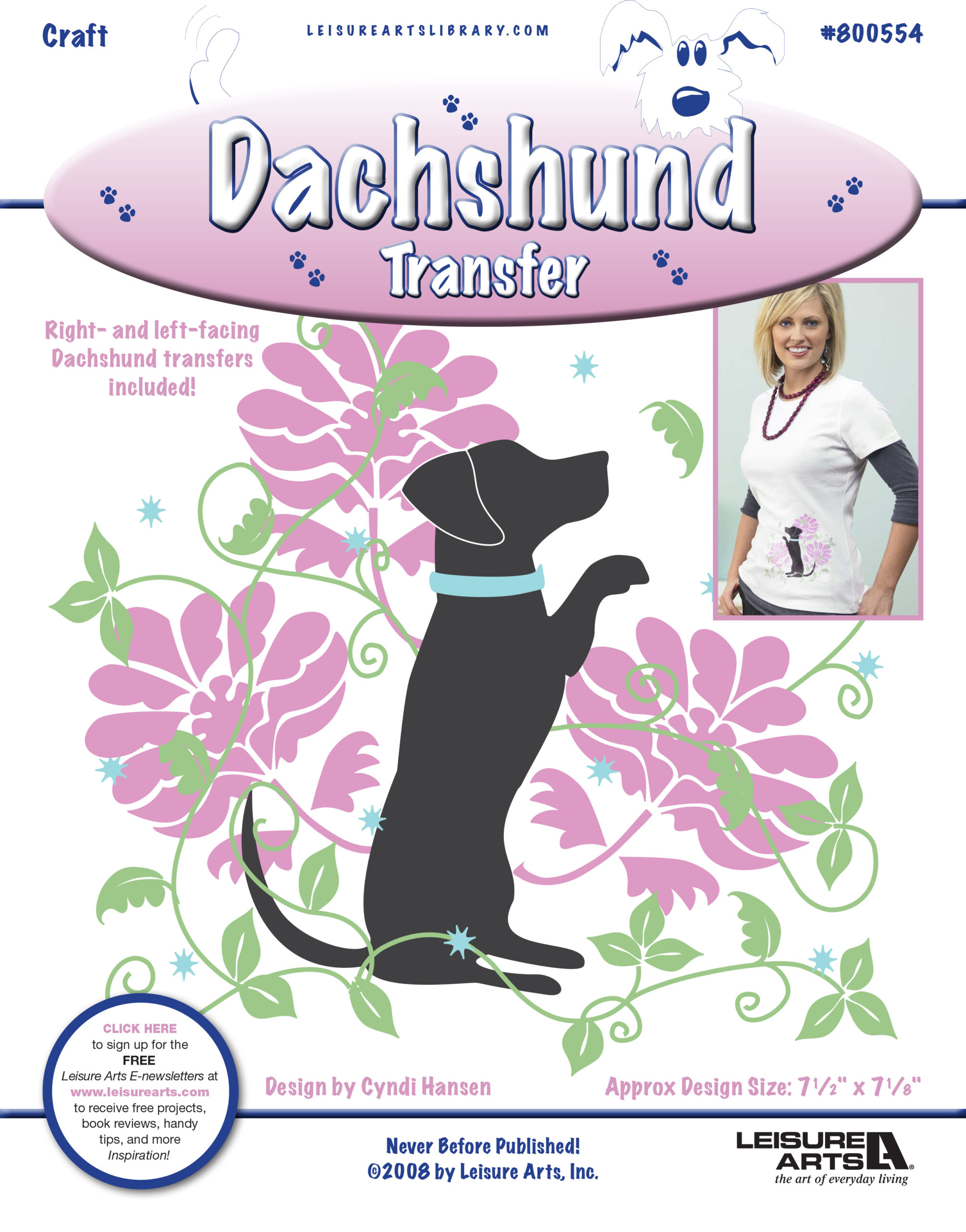 Leisure Arts Dachshund IronOn Transfer ePattern