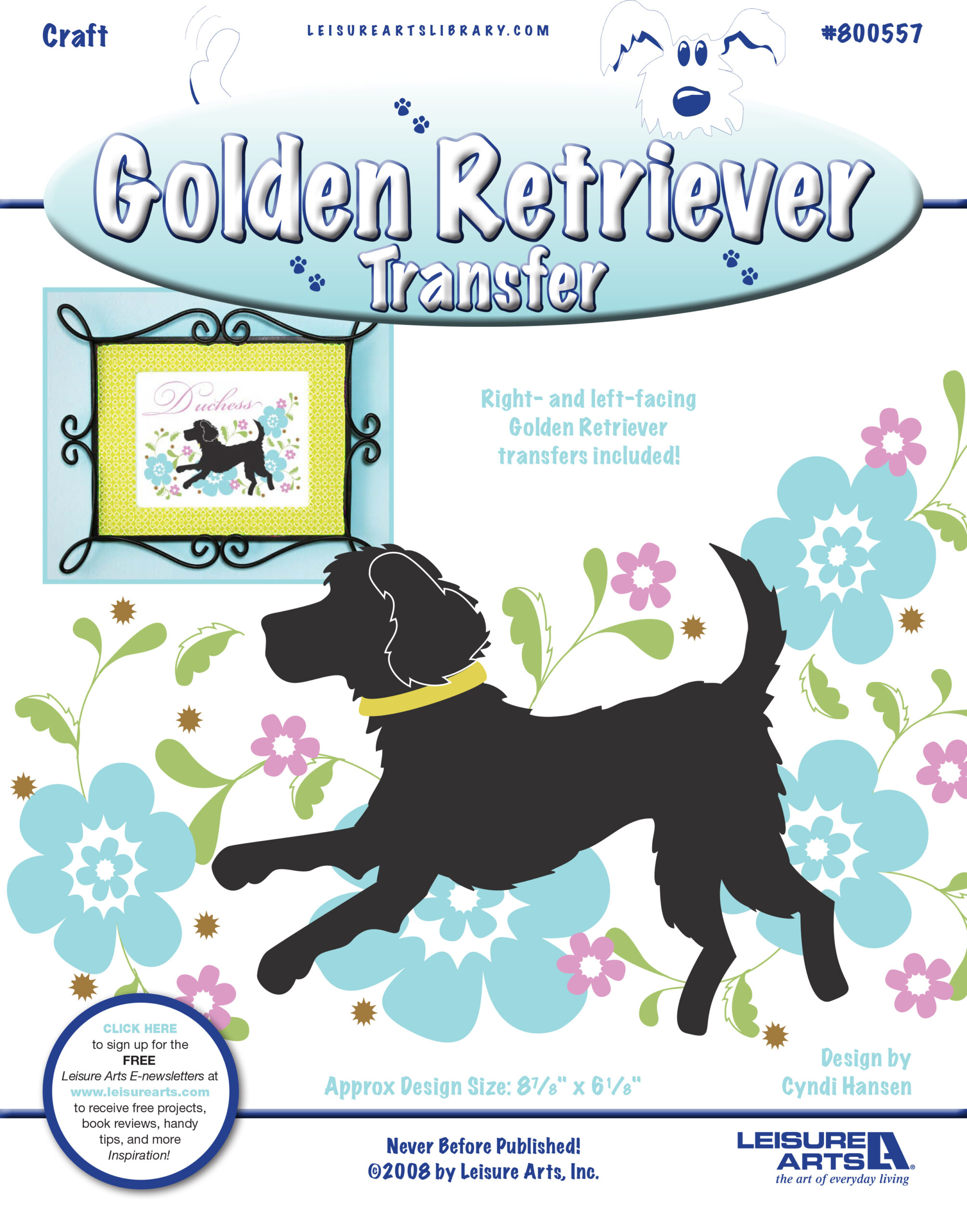 Leisure Arts Golden Retriever IronOn Transfer ePattern