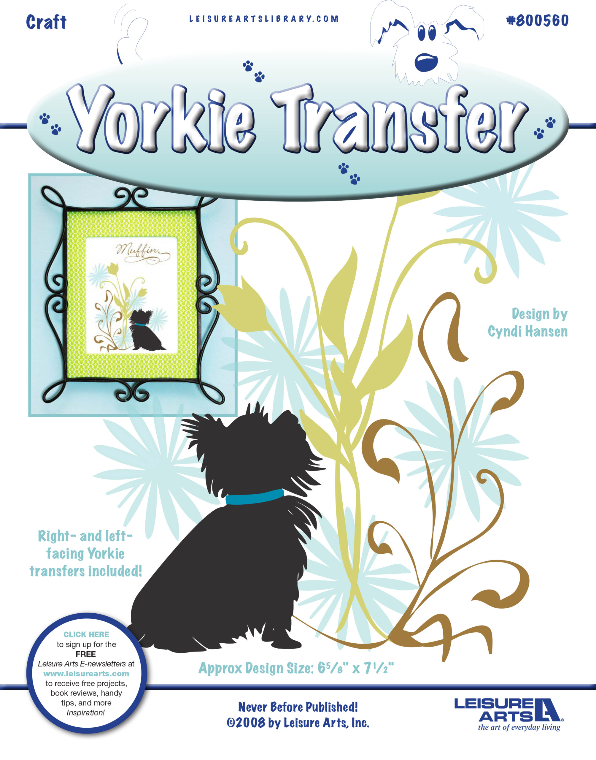 Leisure Arts Yorkie IronOn Transfer ePattern