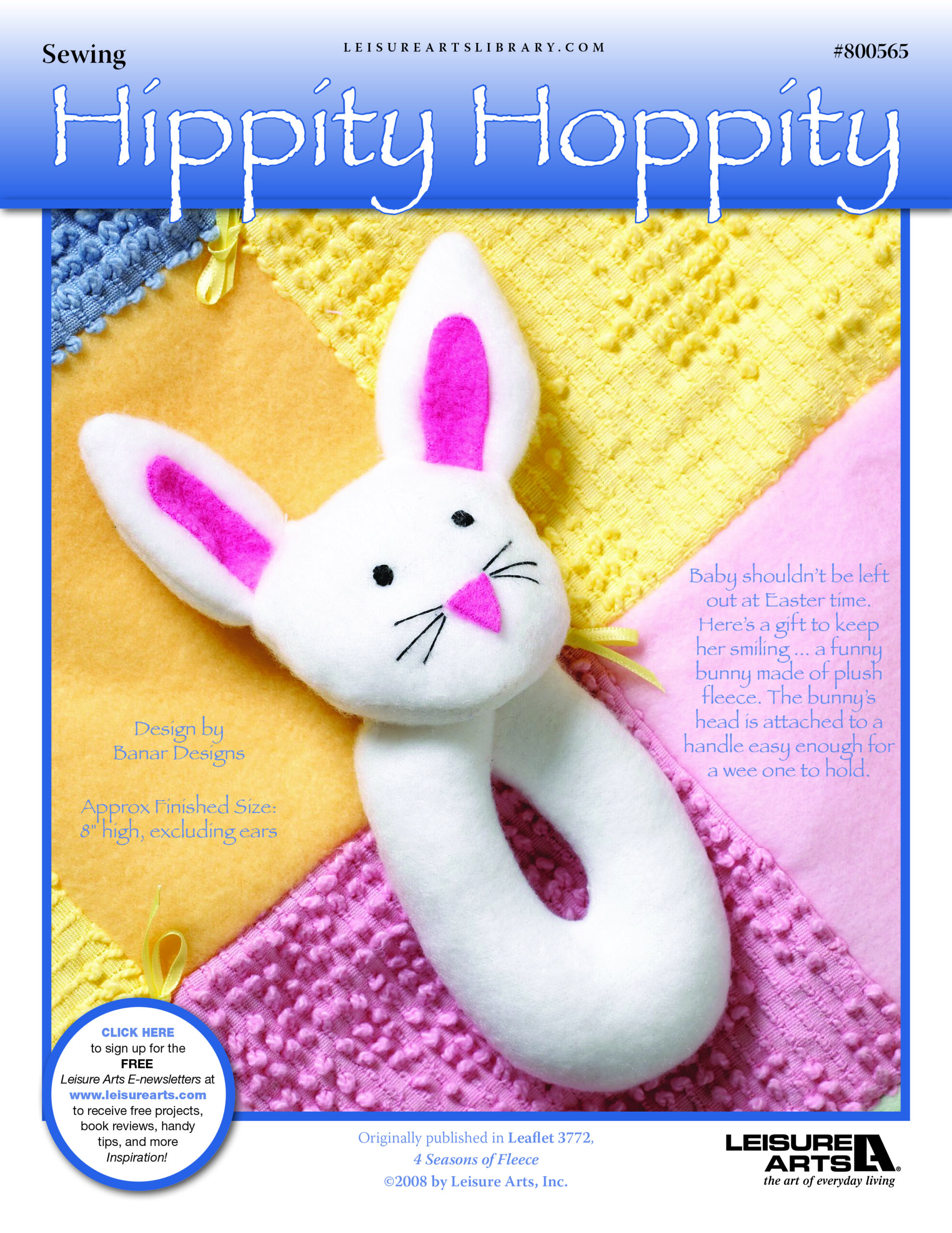 Leisure Arts 4 Seasons of Fleece Hippity Hoppity Rattle ePattern