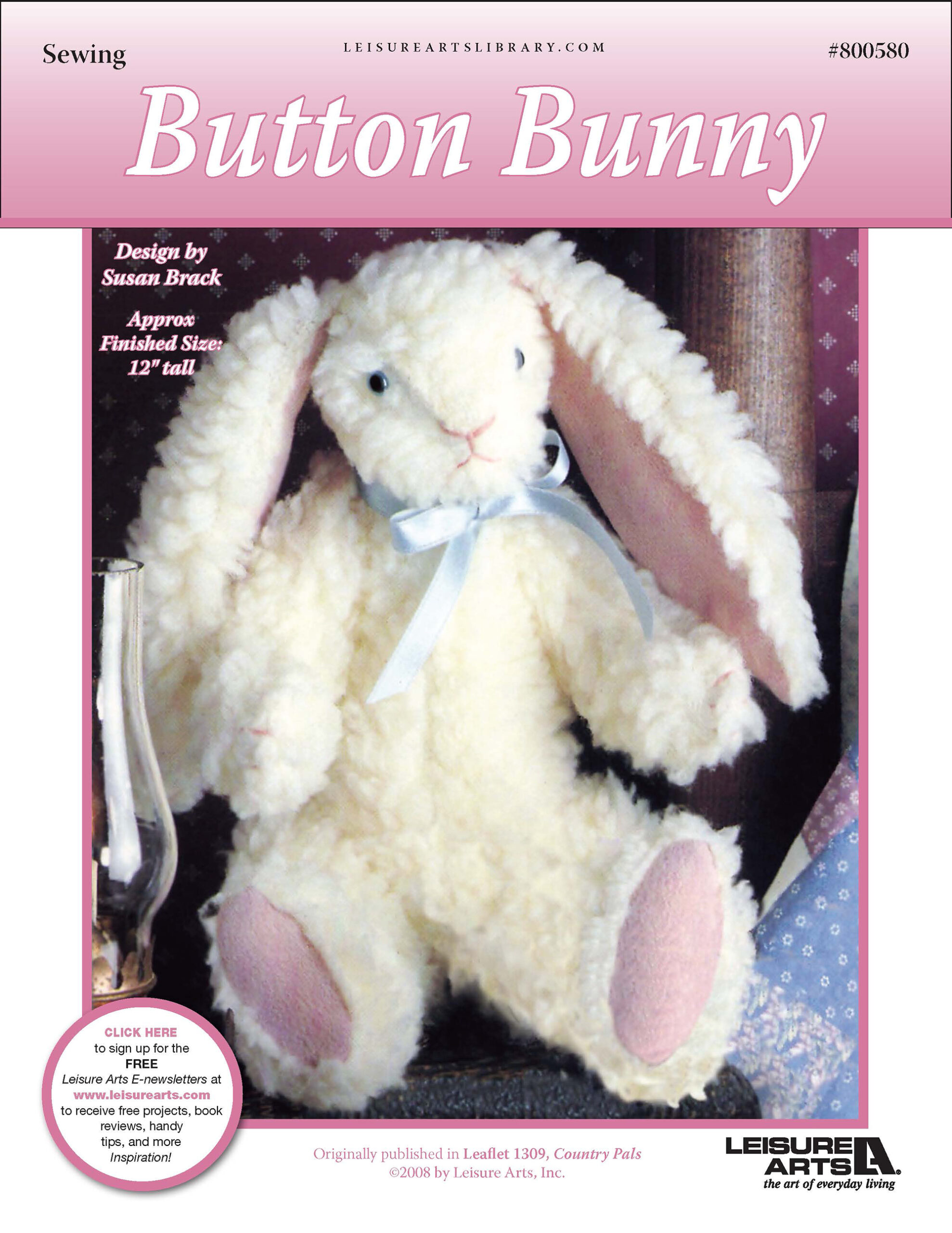 Leisure Arts Country Pals Button Bunny Sewing ePattern