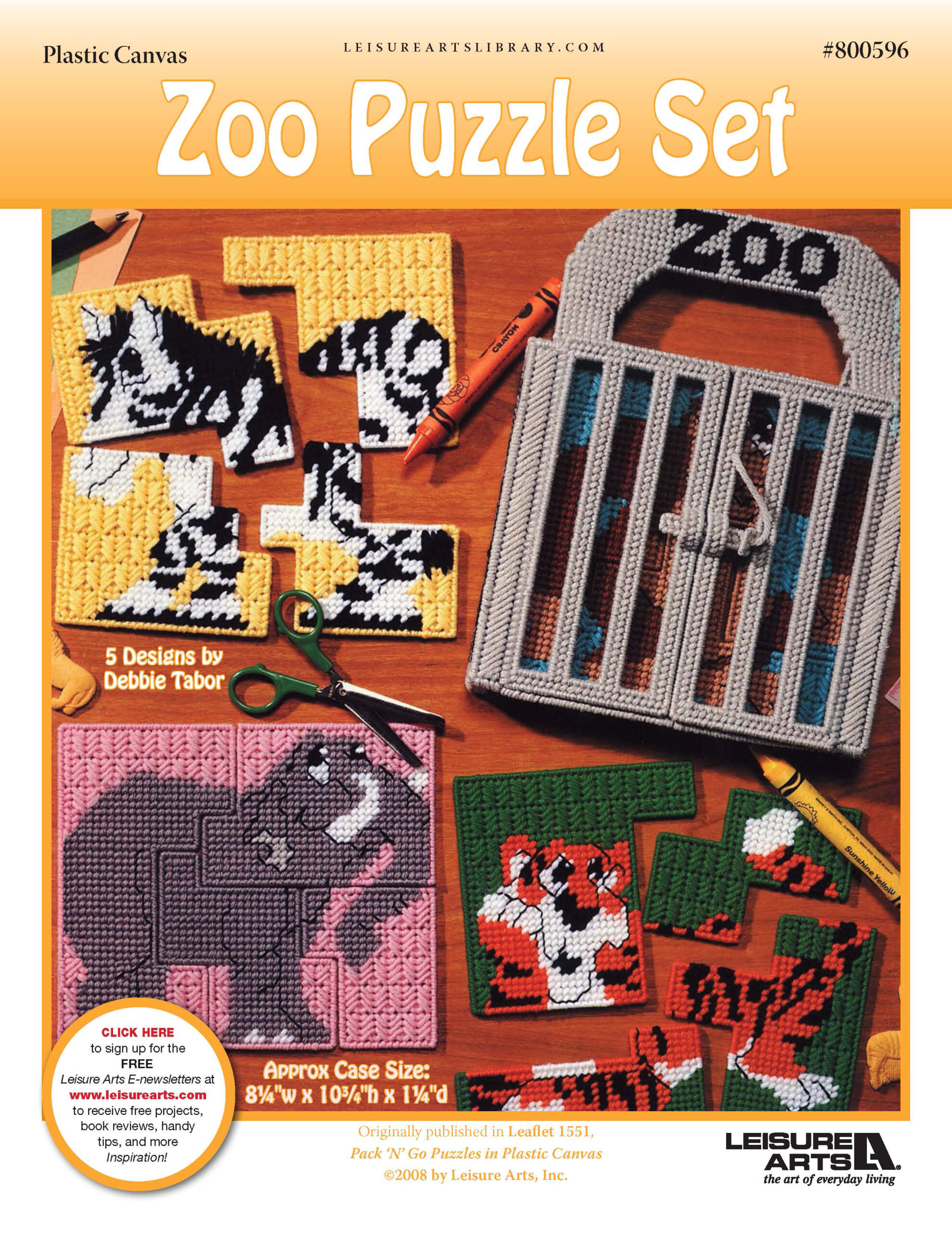 Leisure Arts Pack N Go Zoo Puzzle Set Plastic Canvas ePattern