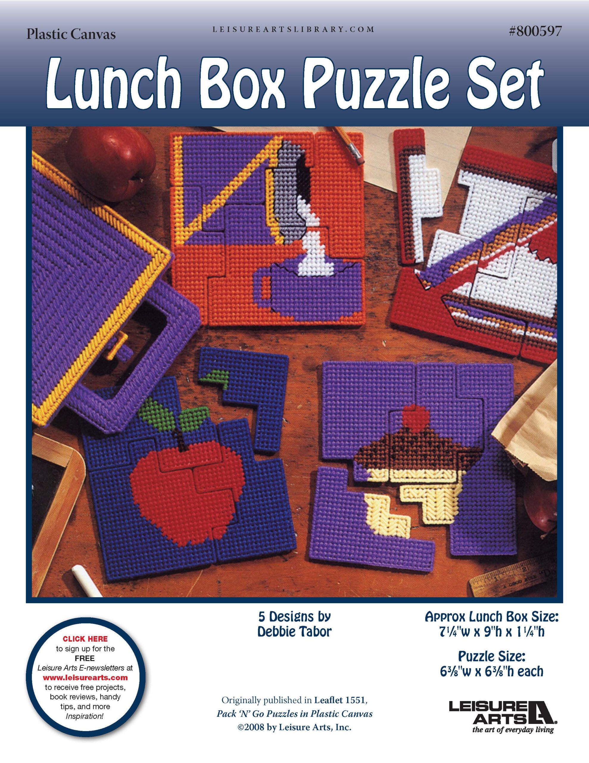 Leisure Arts Pack N Go Lunch Box Puzzle Set Plastic Canvas ePattern
