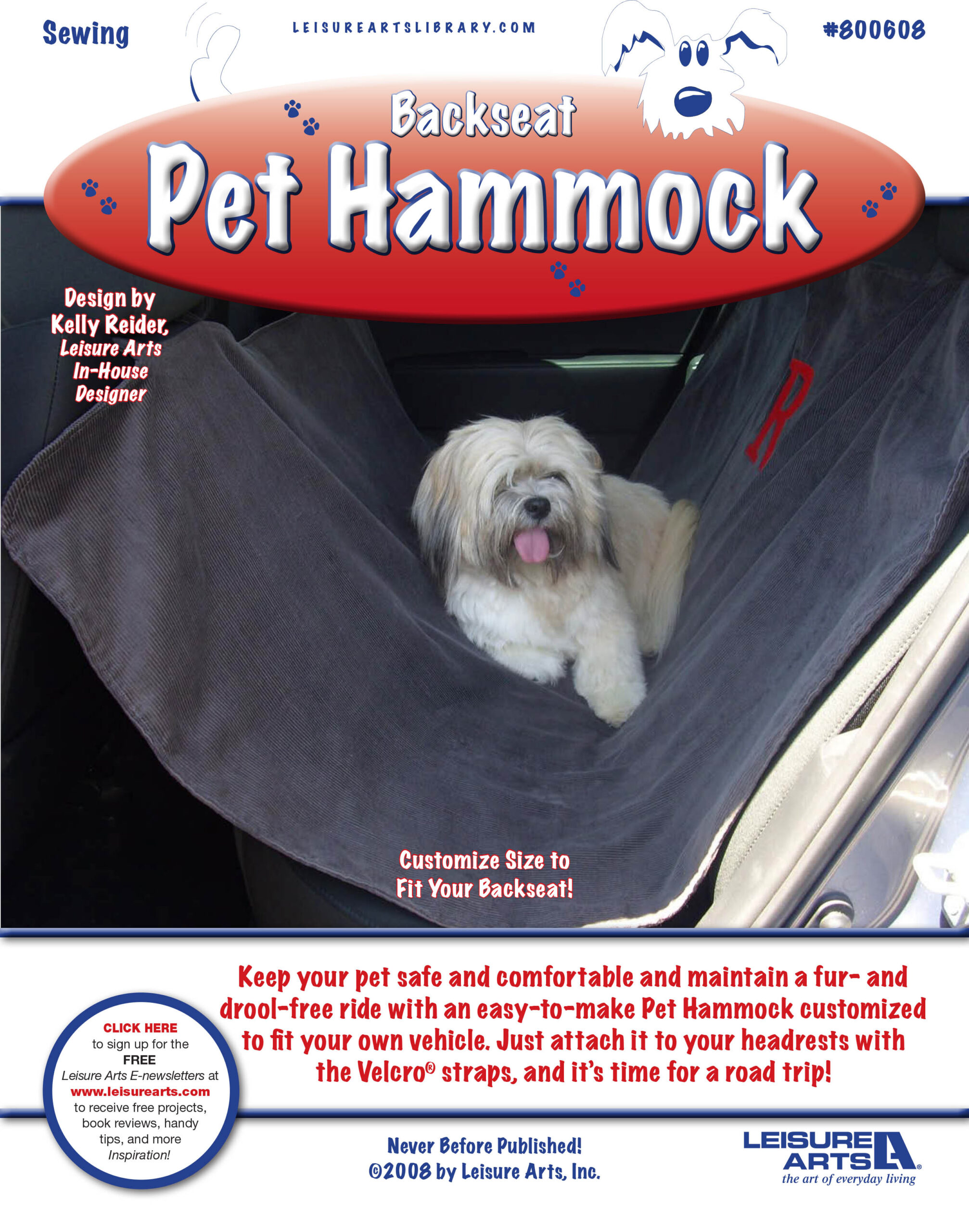Leisure Arts Backseat Pet Hammock Sewing ePattern