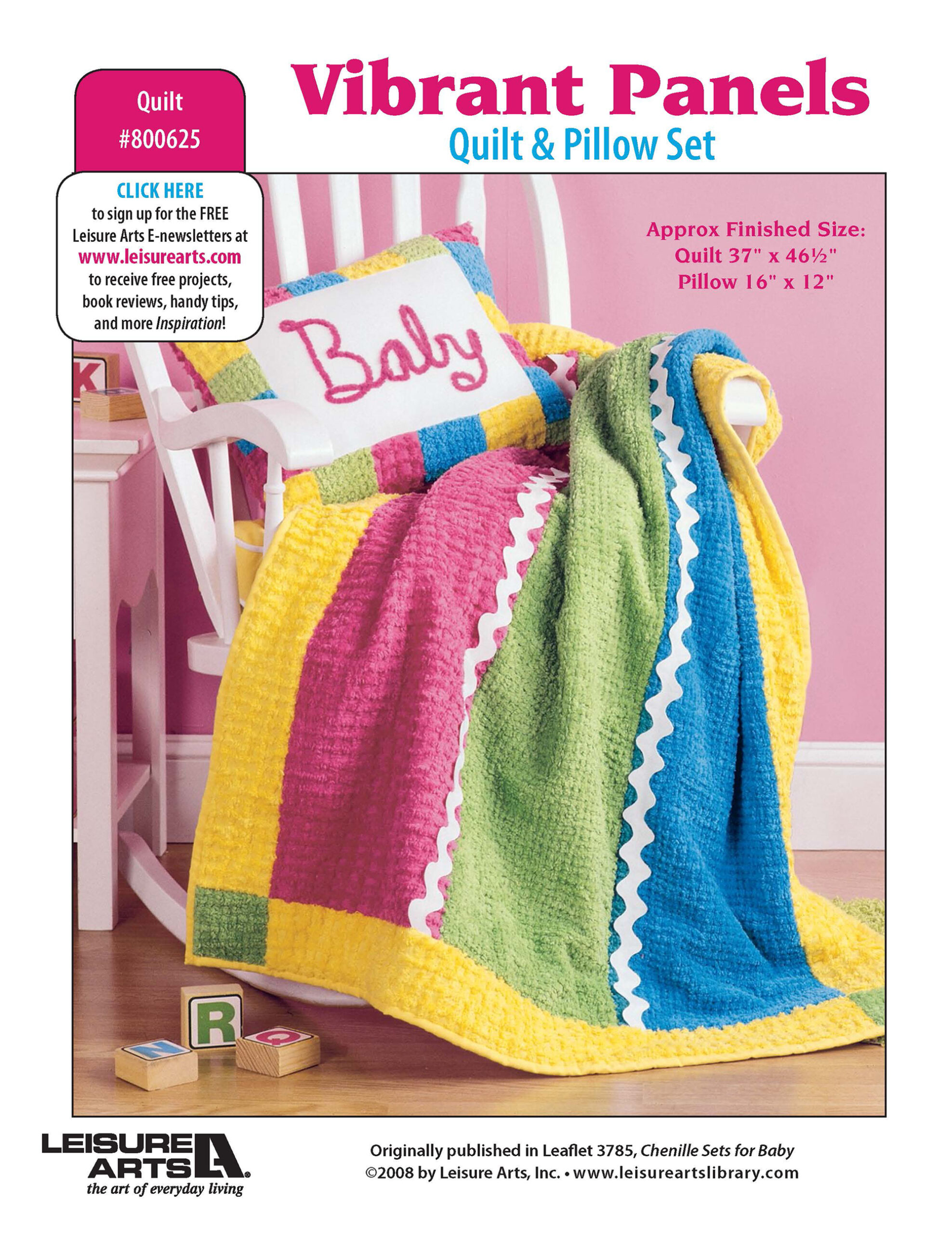 Leisure Arts Chenille Sets For Baby Vibrant Panels Quilting ePattern