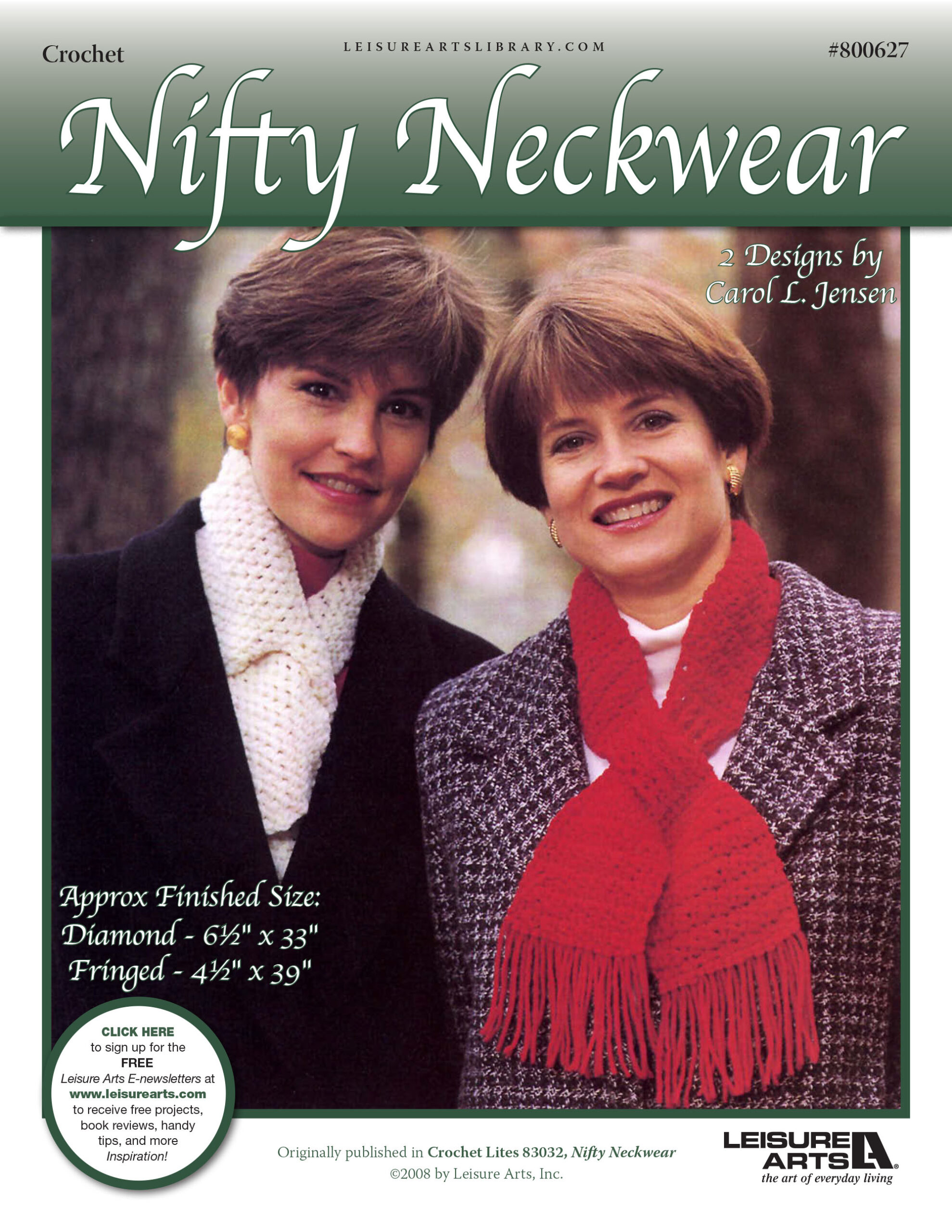 Leisure Arts Nifty Neckwear Scarves Crochet ePattern