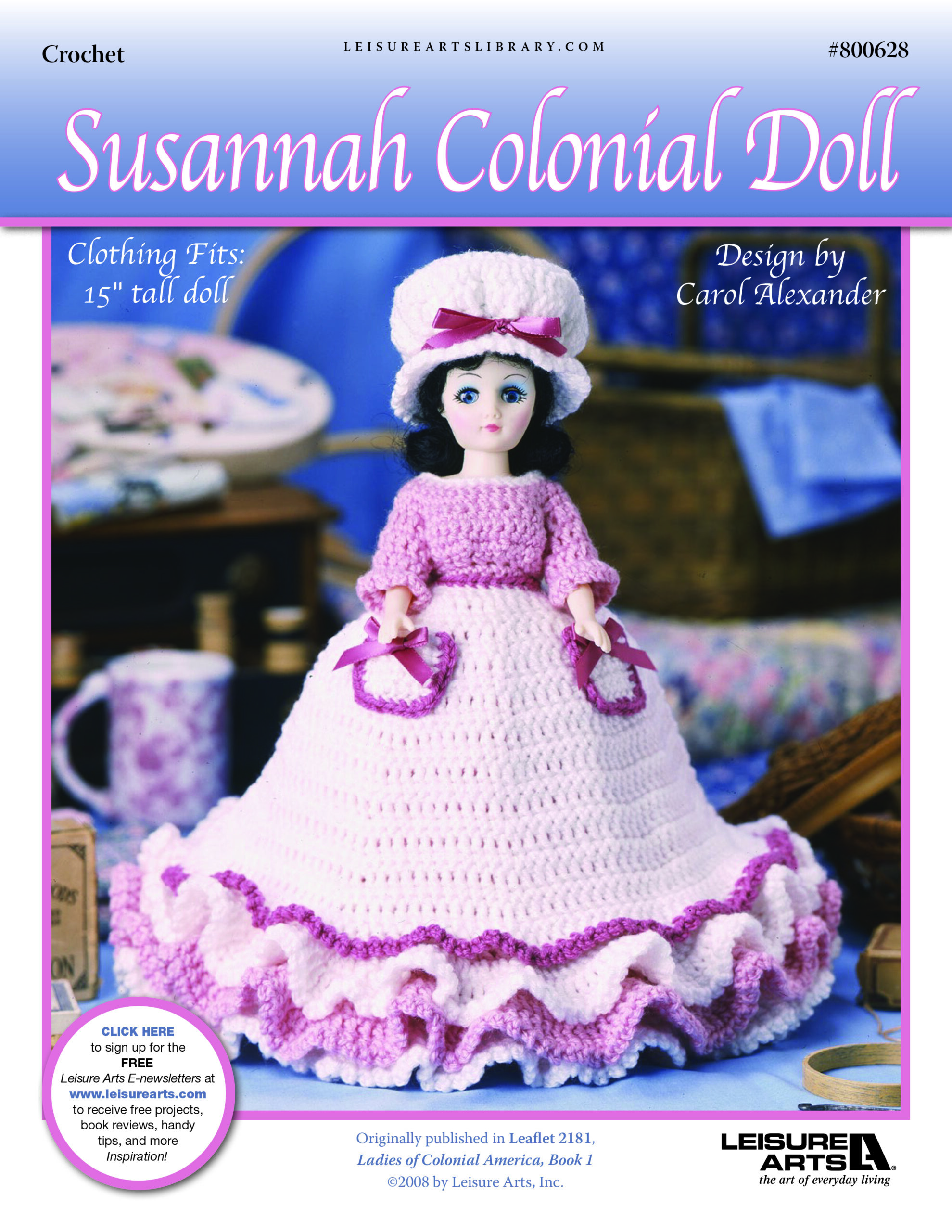 Leisure Arts Ladies Of Colonial America Susannah Doll Crochet ePattern
