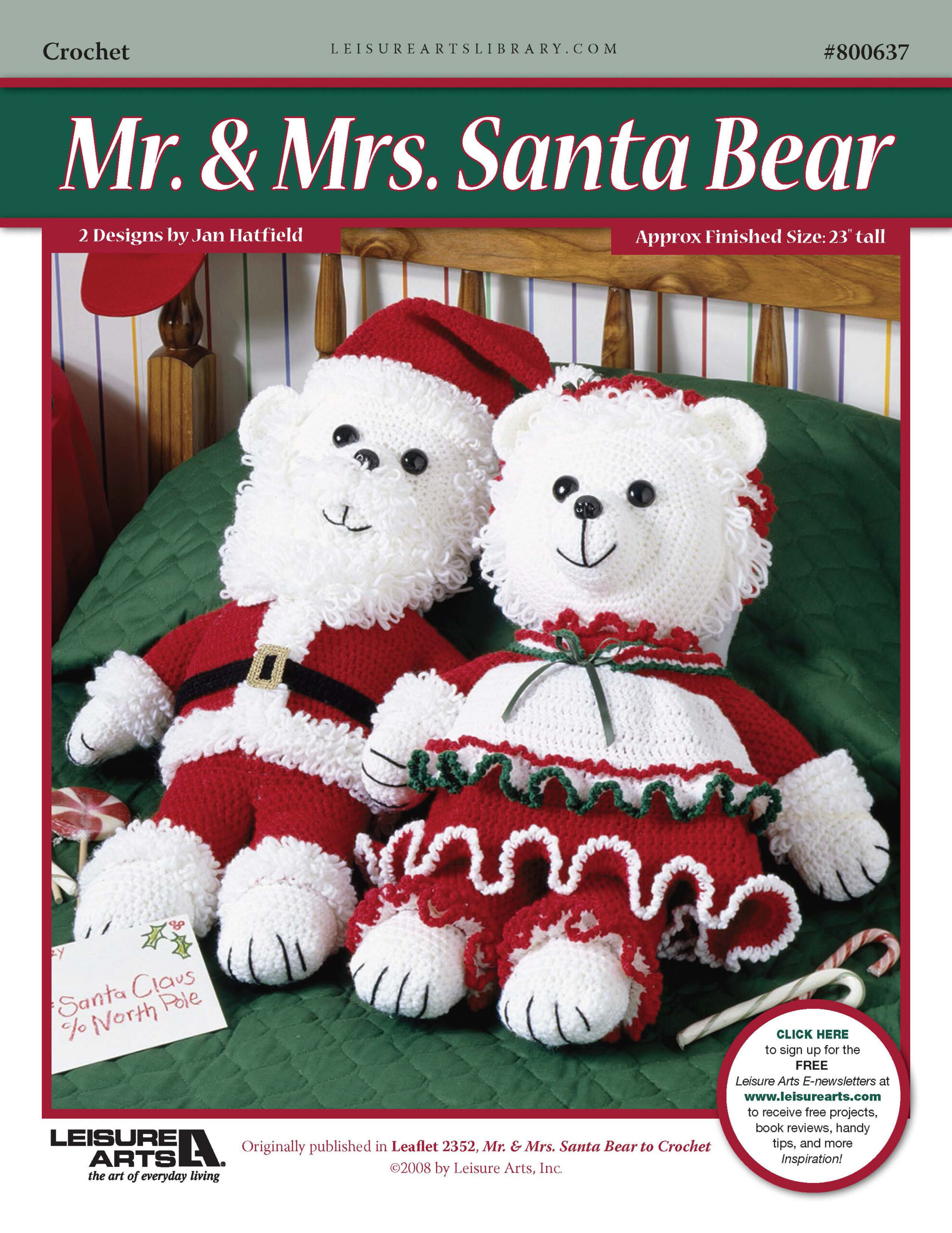 Leisure Arts Mr. Mrs. Santa Bear Crochet ePattern