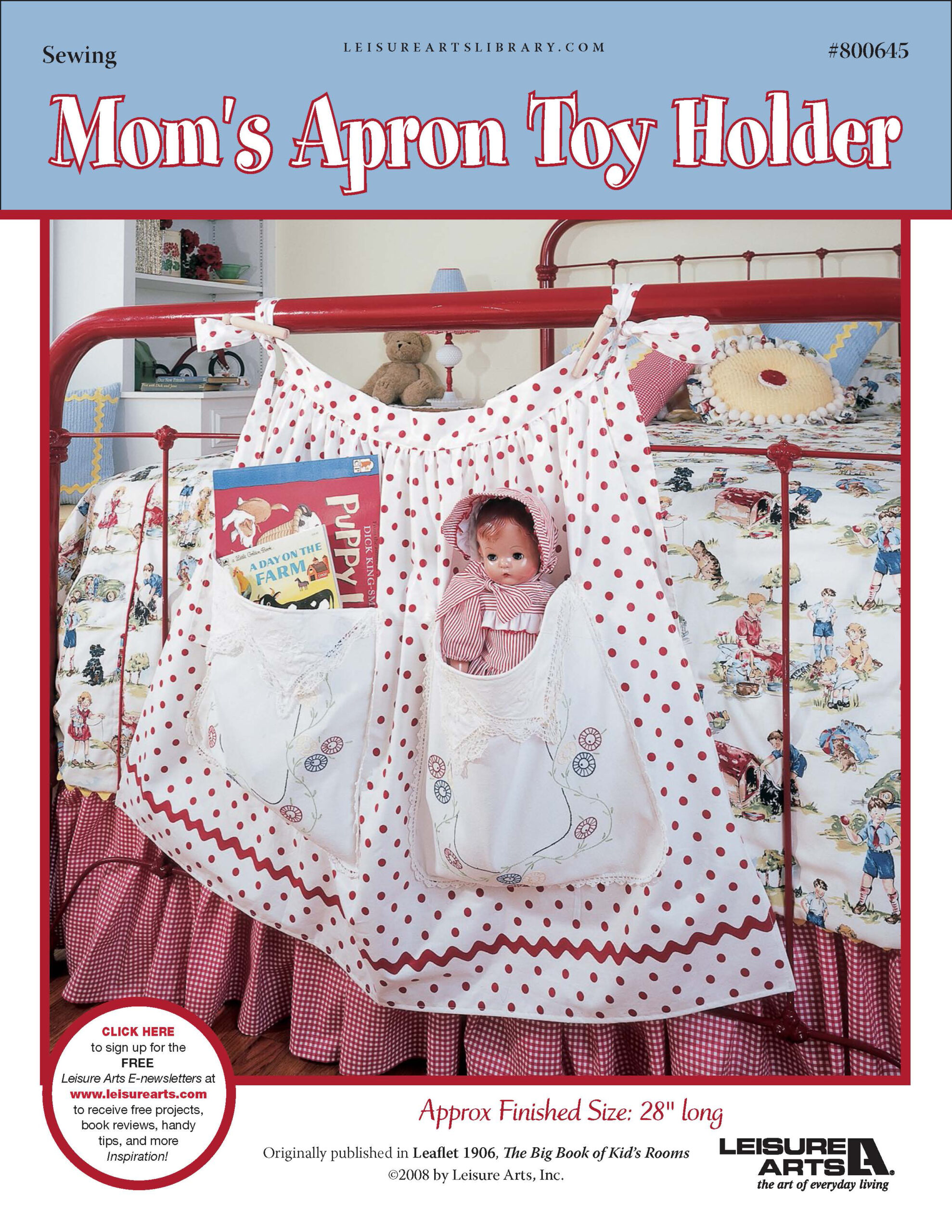 Leisure Arts The Big Book Of Kids Rooms Moms Apron Toy Holder Sewing ePattern