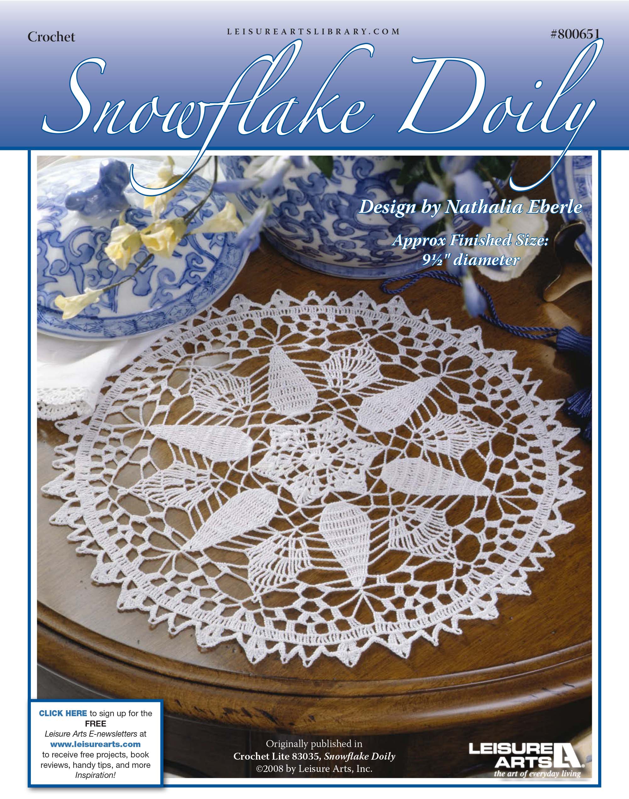 Leisure Arts Snowflake Doily Crochet ePattern