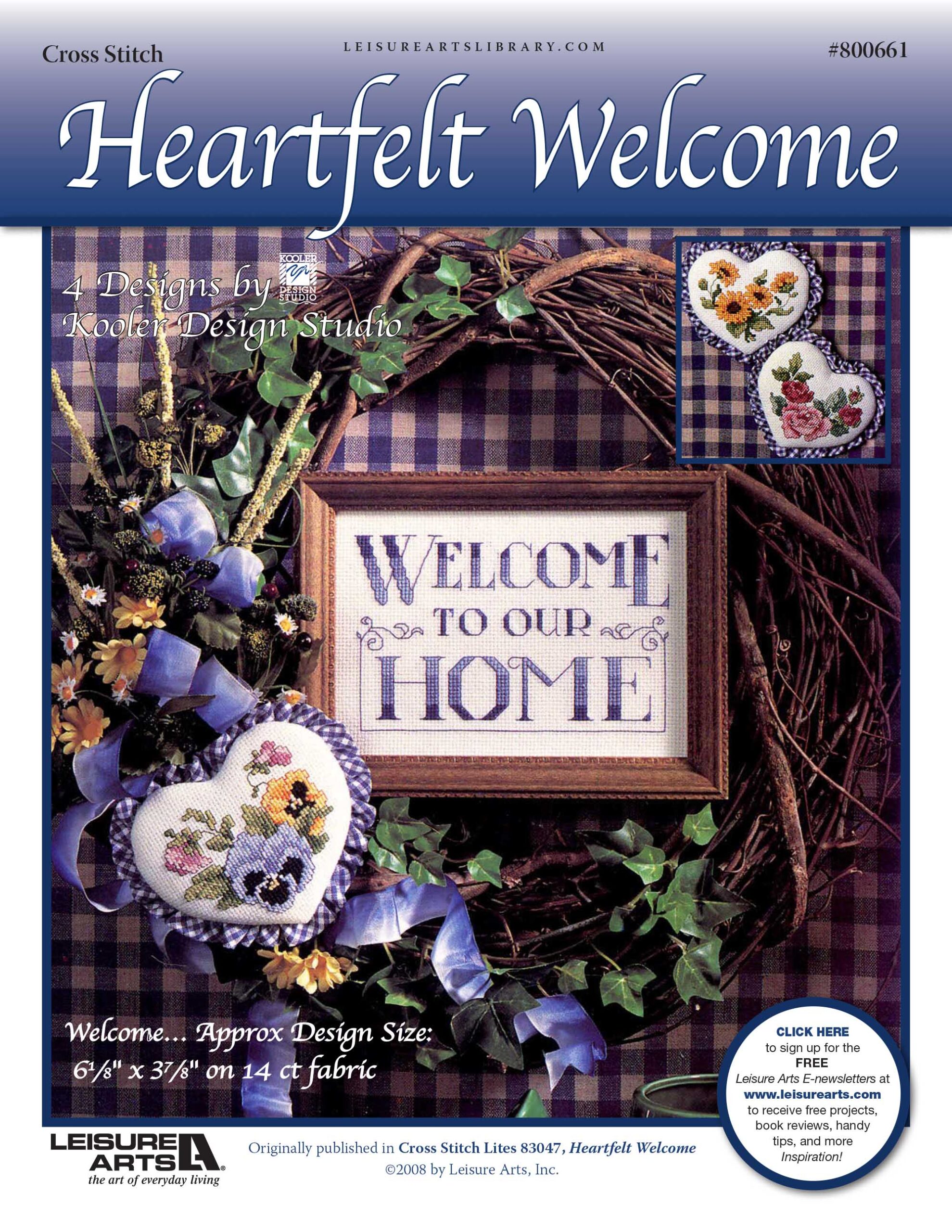 Leisure Arts Heartfelt Welcome Cross Stitch ePattern