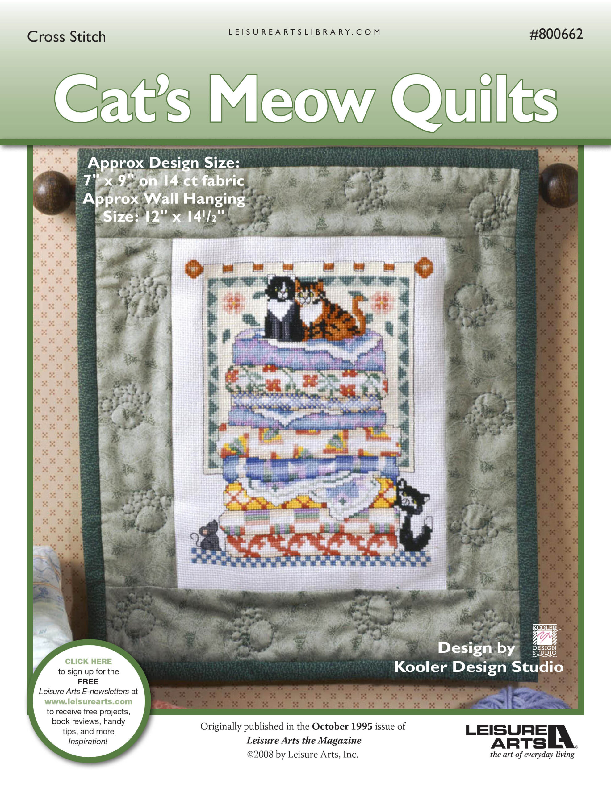 Leisure Arts Cats Meow Quilts Cross Stitch ePattern