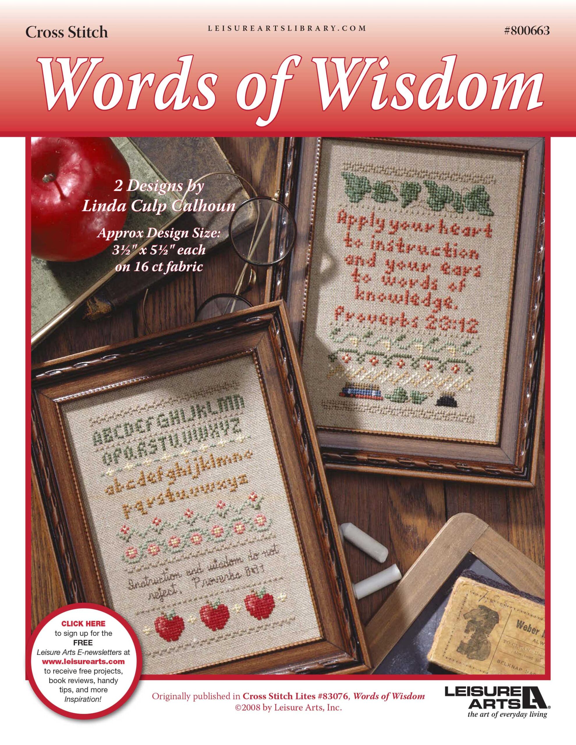 Leisure Arts Words of Wisdom Cross Stitch ePattern