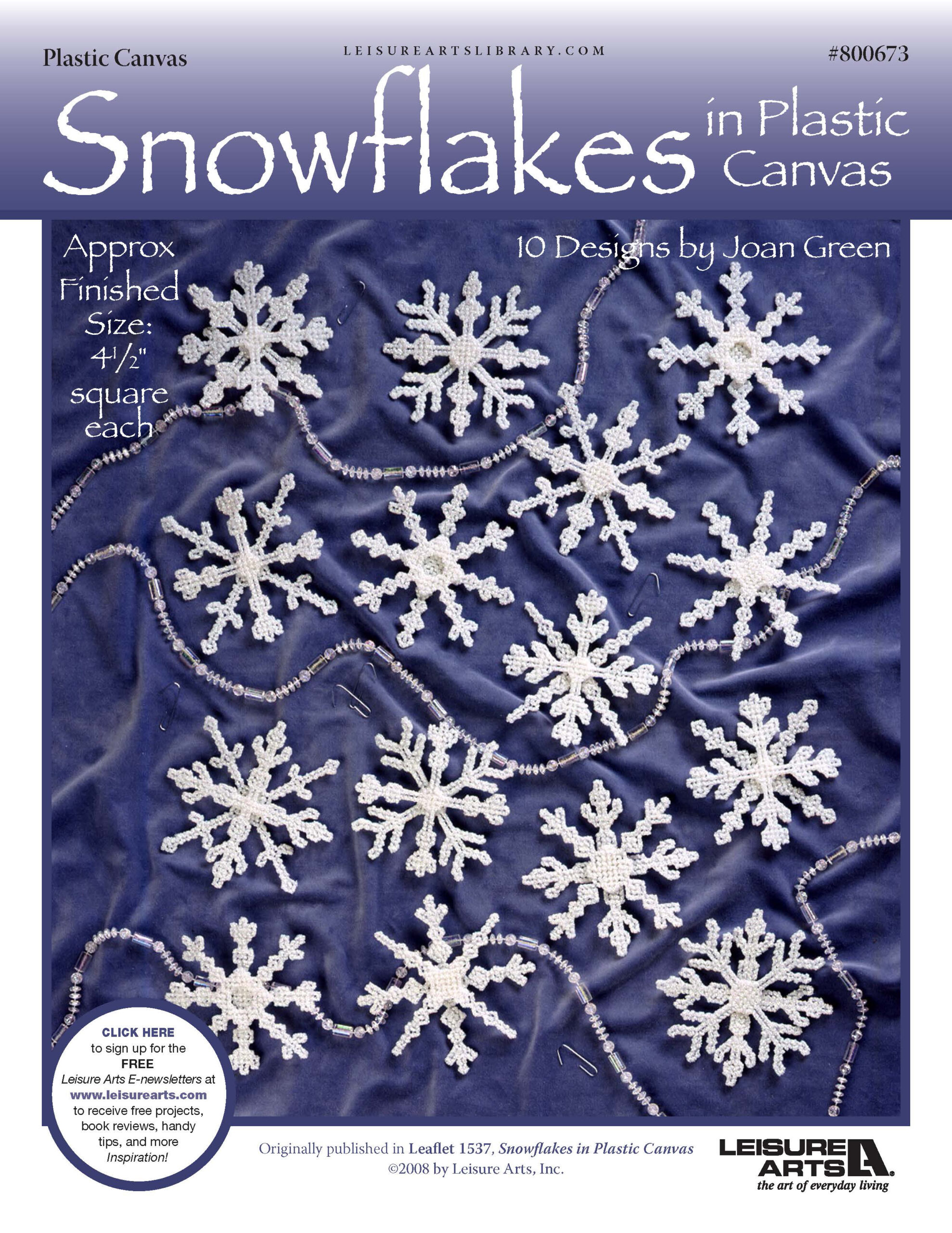 Leisure Arts Snowflakes In Plastic Canvas ePattern