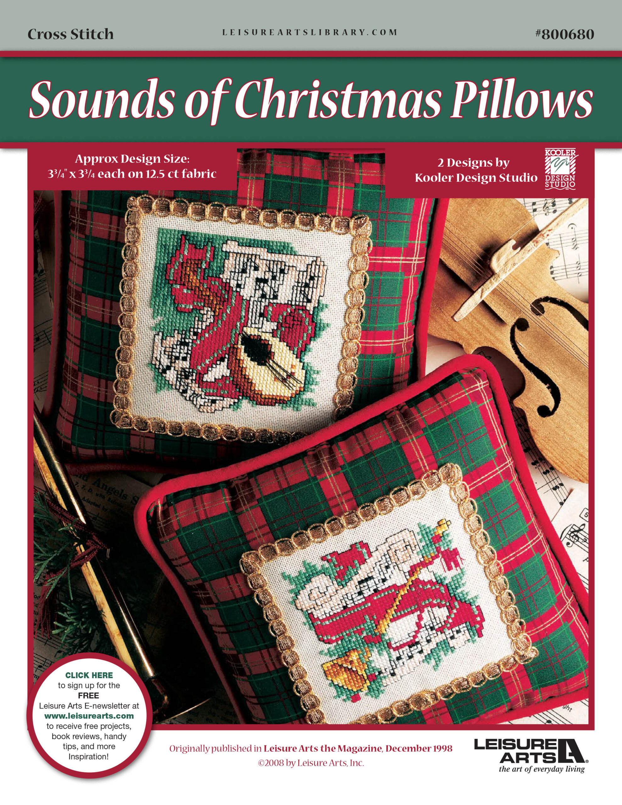 Leisure Arts Sounds of Christmas Pillows Cross Stitch ePattern