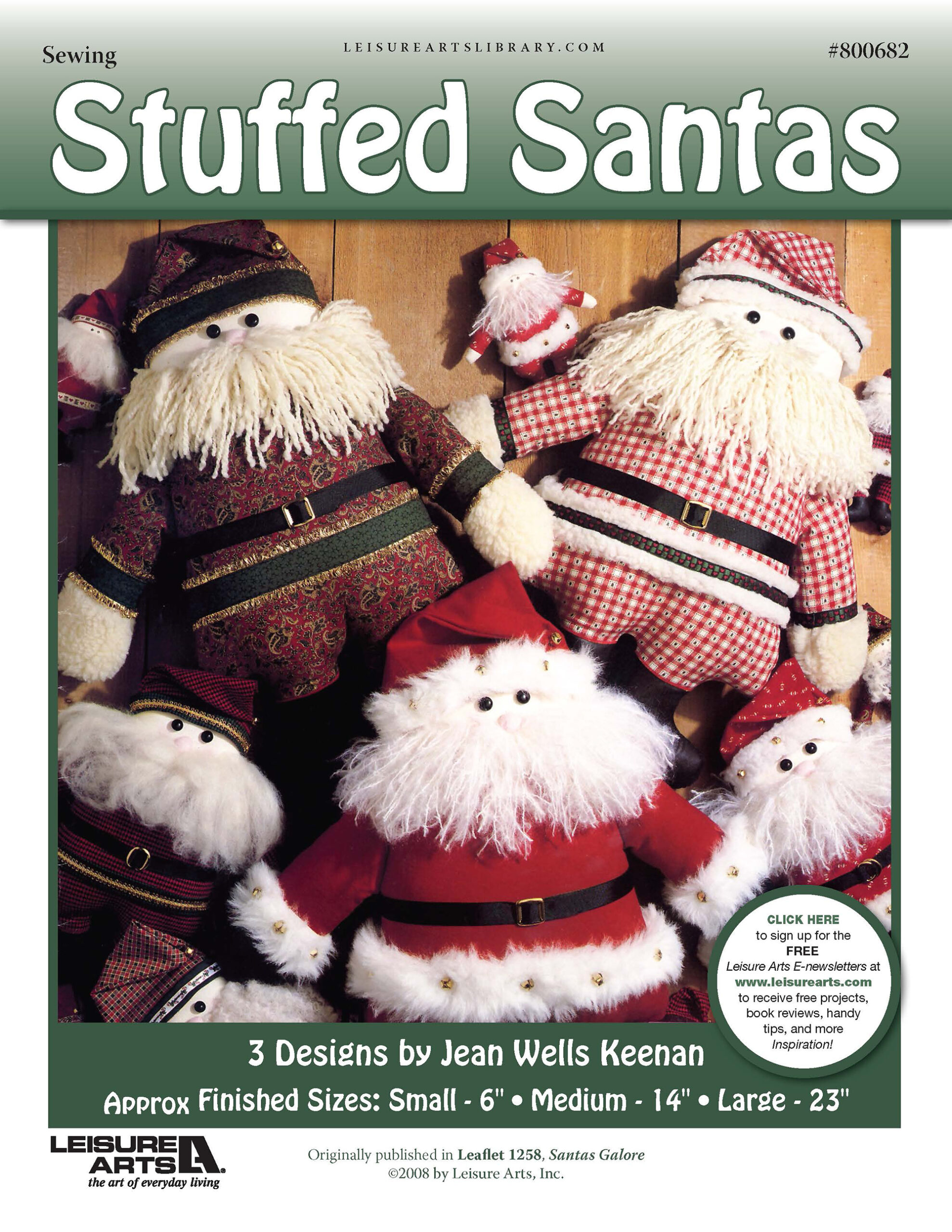 Leisure Arts Santas Galore Stuffed Santas Sewing ePattern