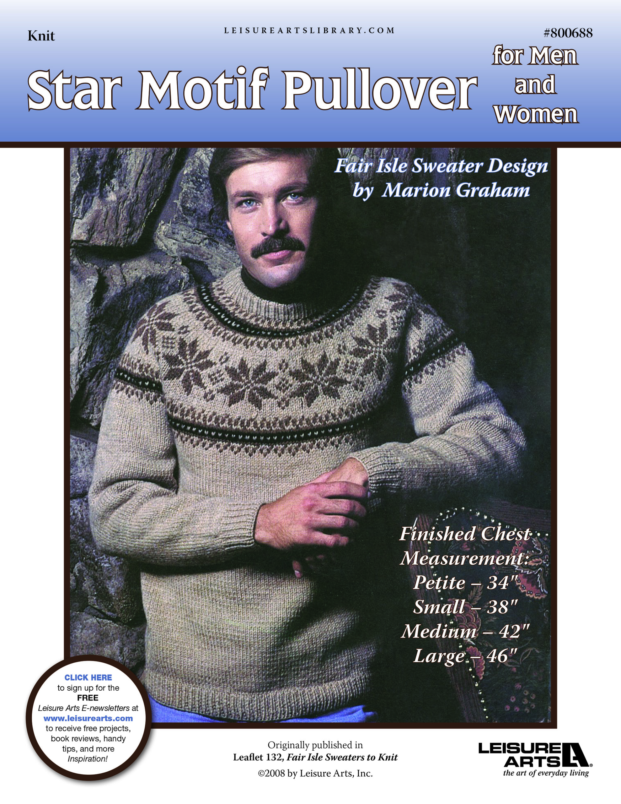 Leisure Arts ePattern Star Motif Cardigan