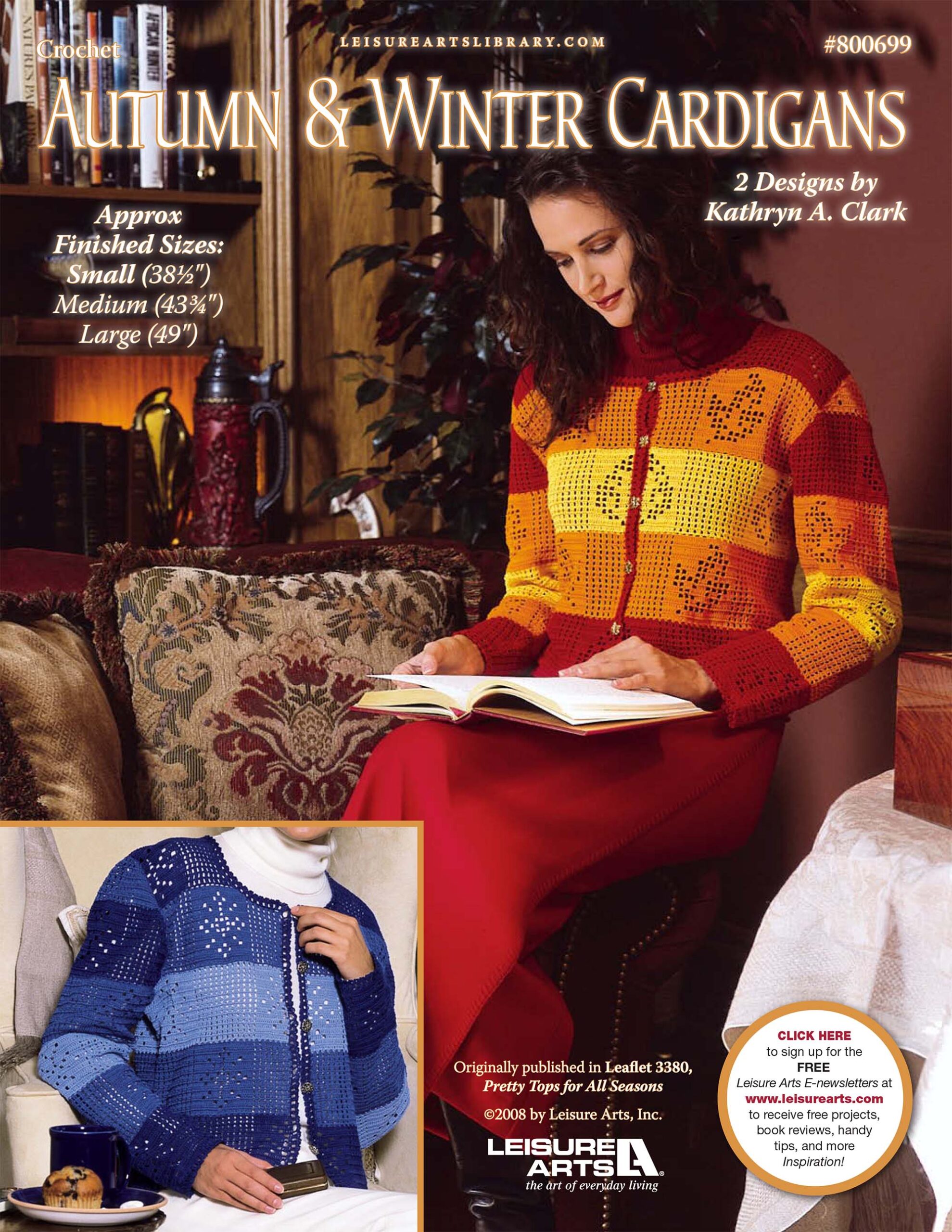 Leisure Arts Pretty Tops For All Seasons Autumn Winter Cardigans Crochet ePattern