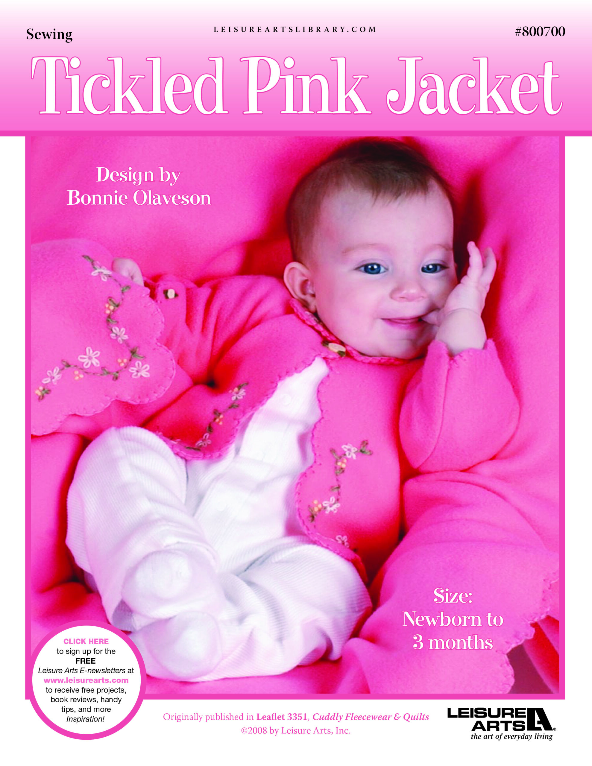 Leisure Arts Cuddly Fleecewear Tickled Pink Jacket ePattern