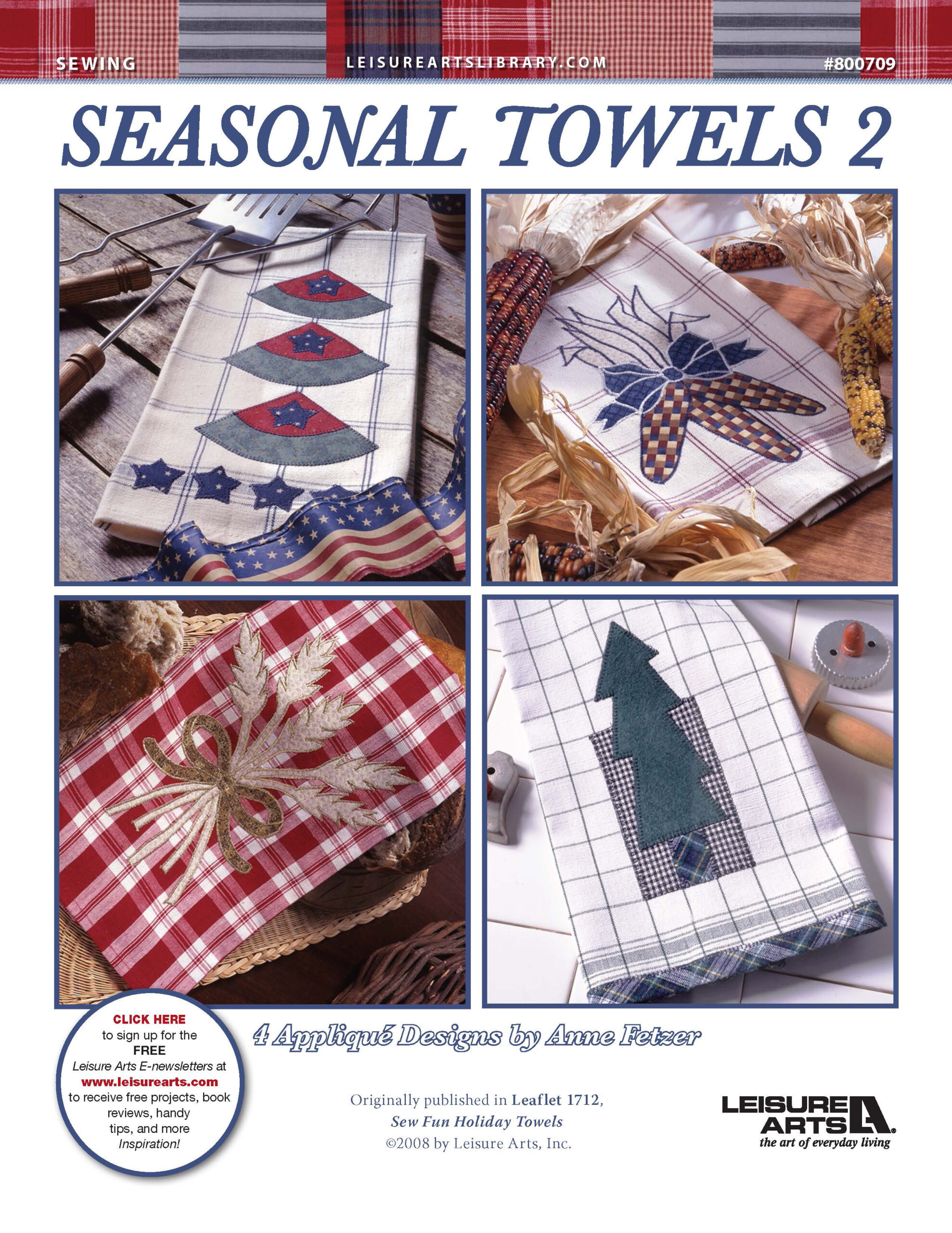 Leisure Arts Sew Fun Holiday Towels Seasonal Towels 2 ePattern