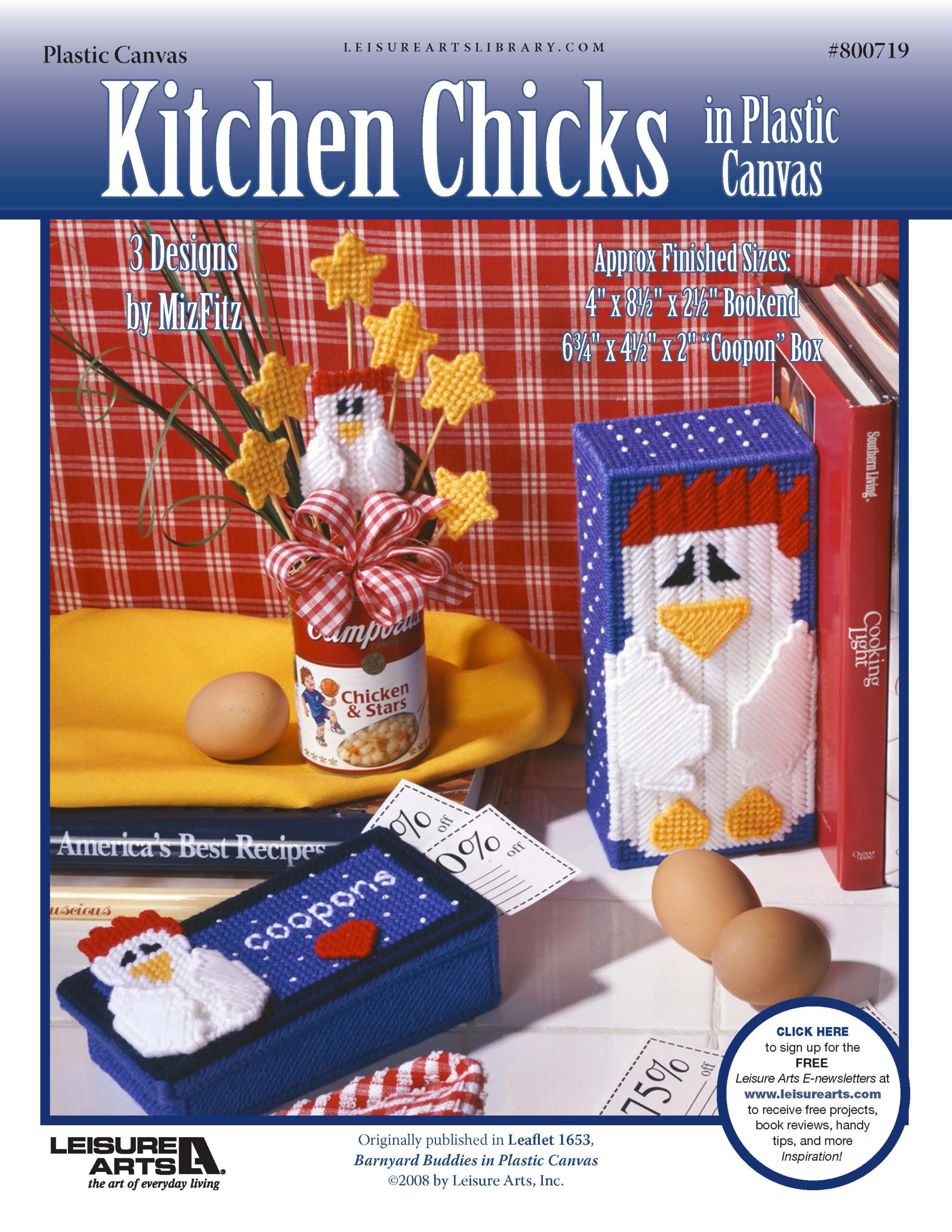 Leisure Arts Barnyard Buddies Kitchen Chicks in Plastic Canvas ePattern