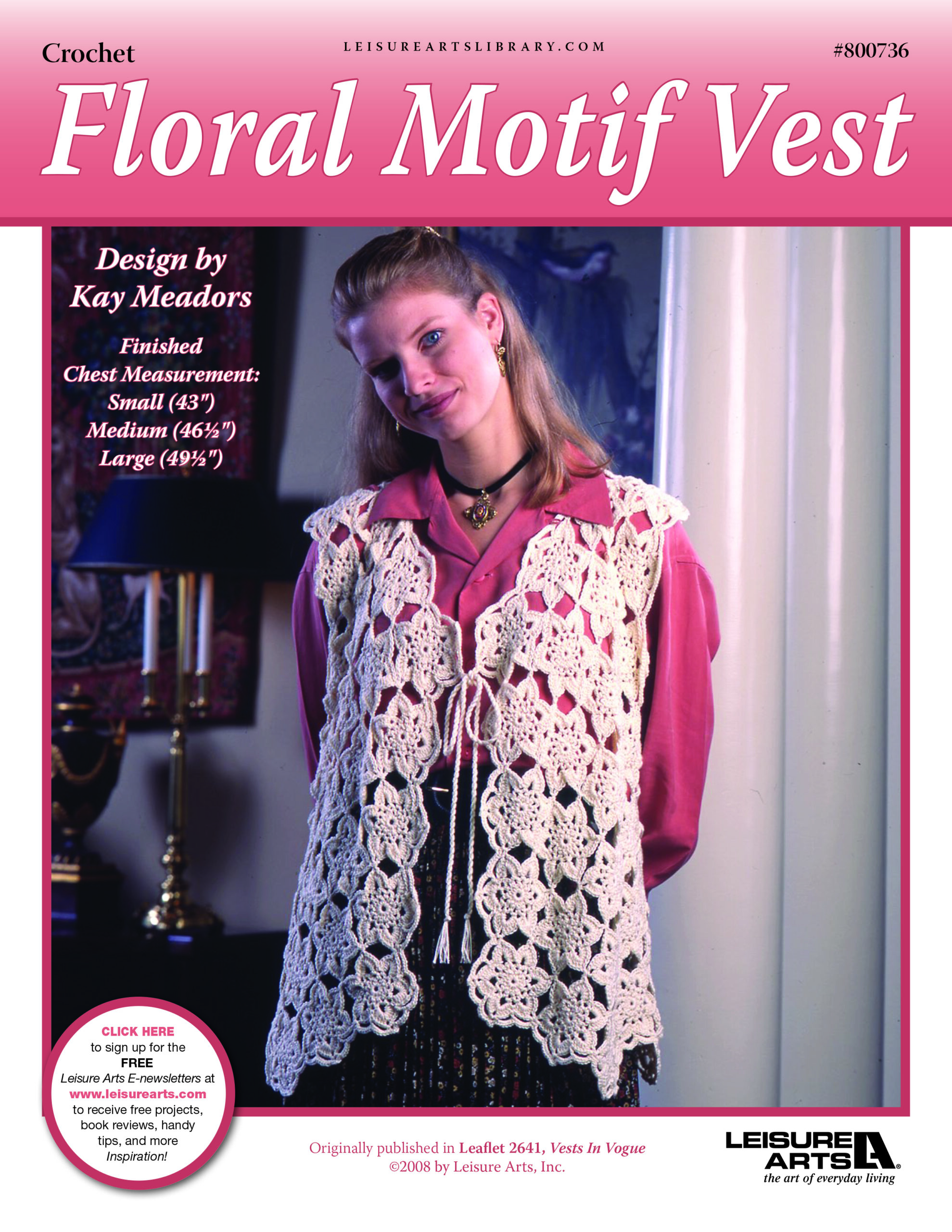 Leisure Arts Floral Motif Vest Crochet ePattern