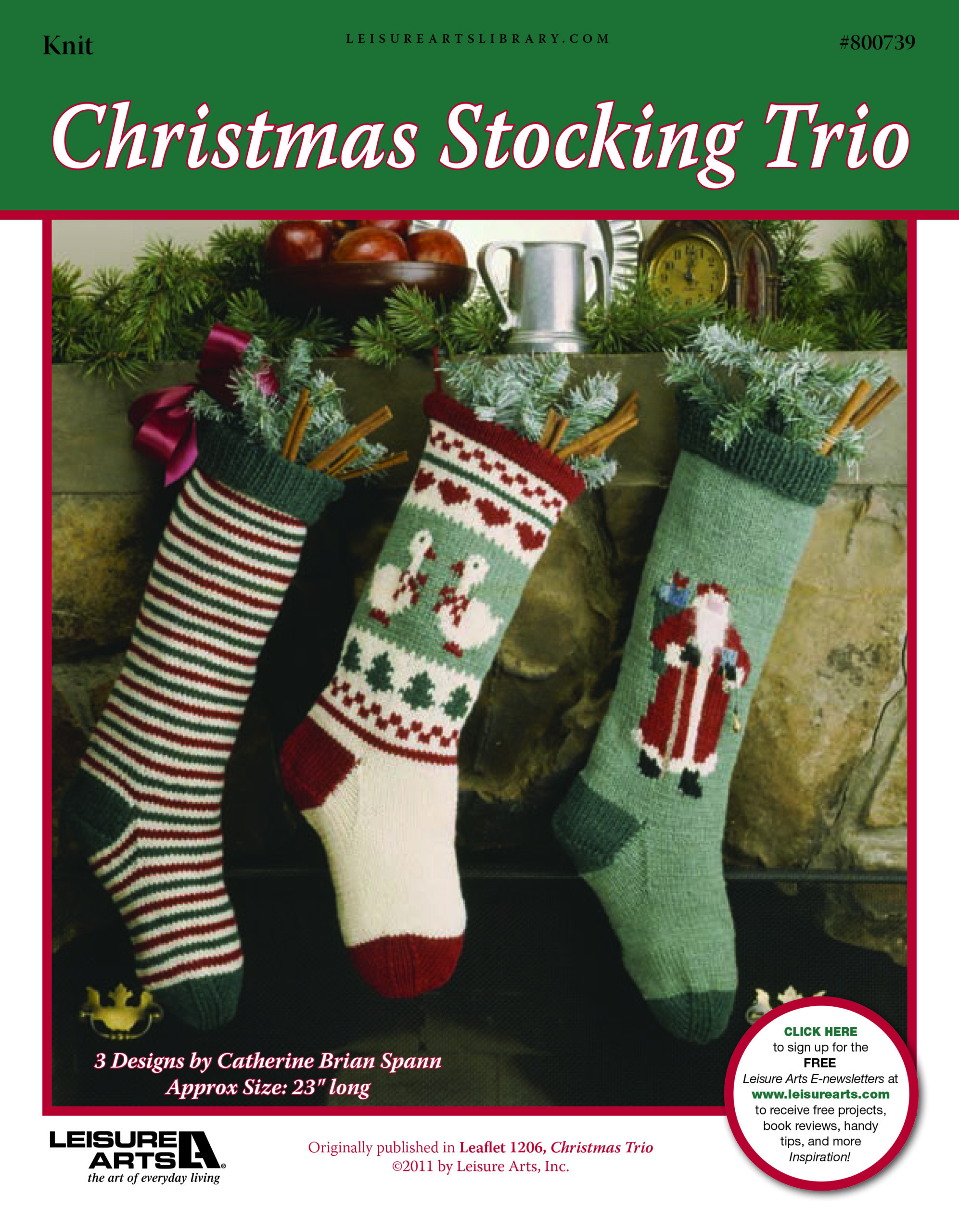 Leisure Arts Christmas Stocking Trio Knit ePattern