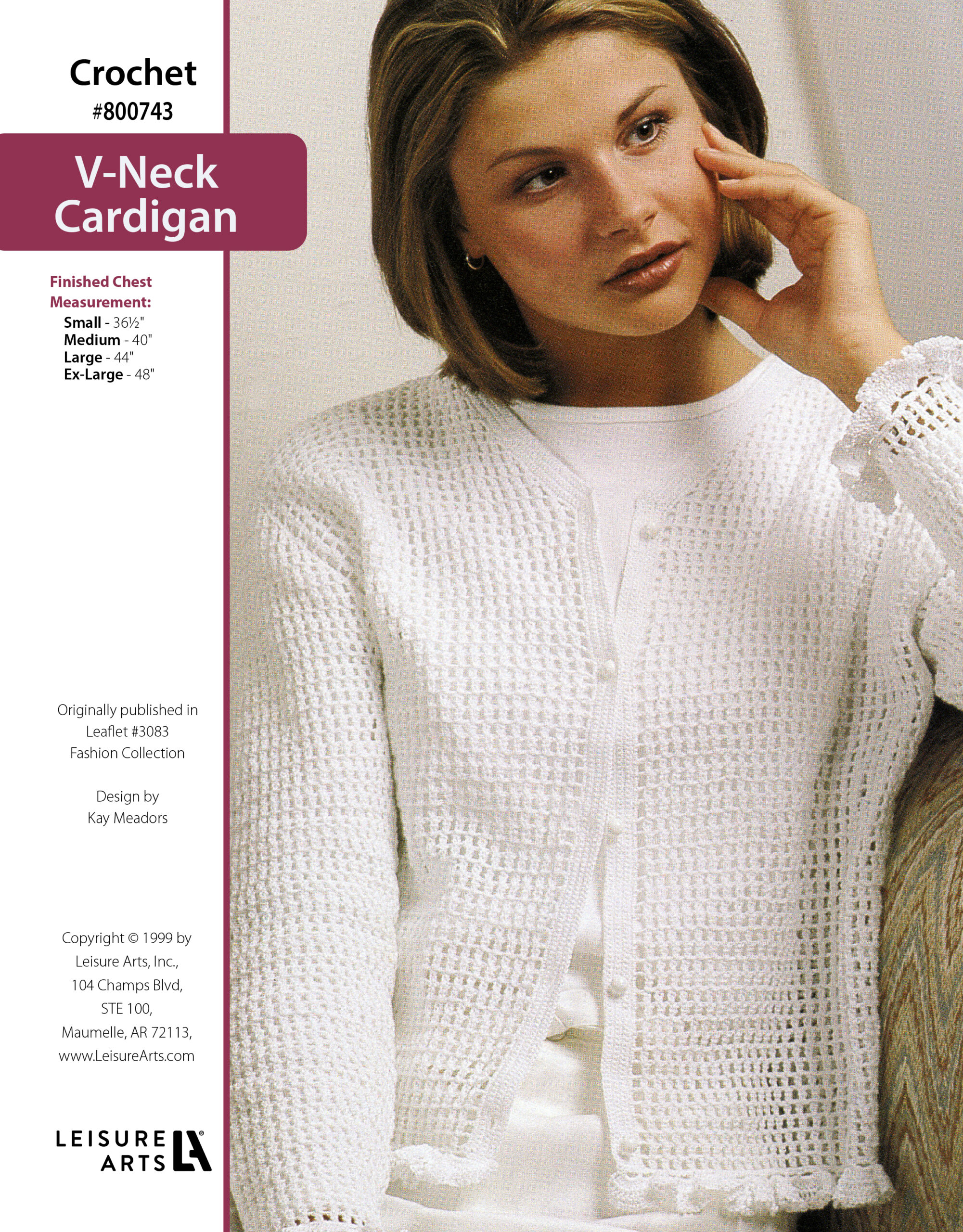 Leisure Arts Fashion Collection Crochet VNeck Cardigan ePattern