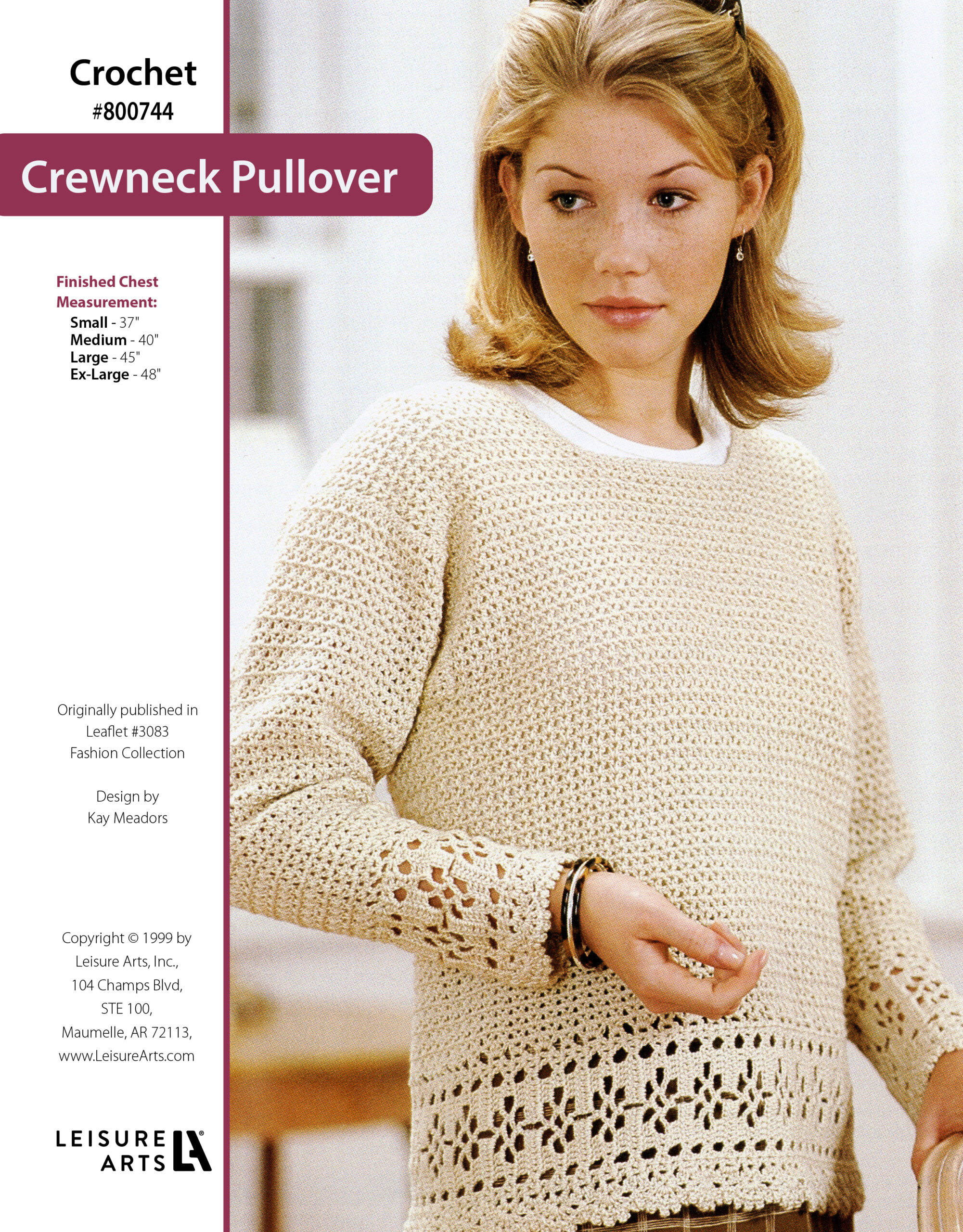 Leisure Arts Fashion Collection Crochet Crew Neck Pullover ePattern