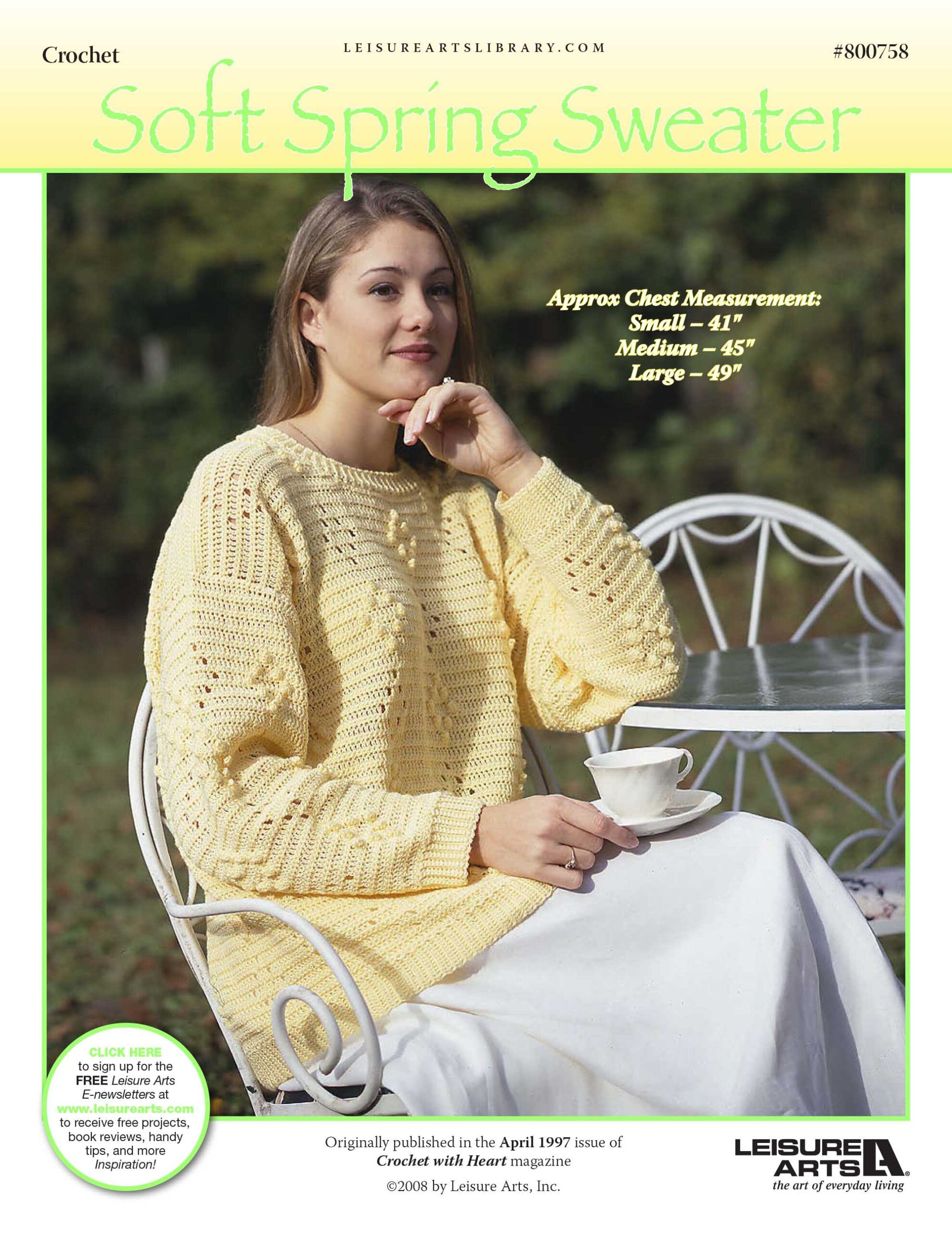 Leisure Arts Soft Spring Sweater Crochet ePattern