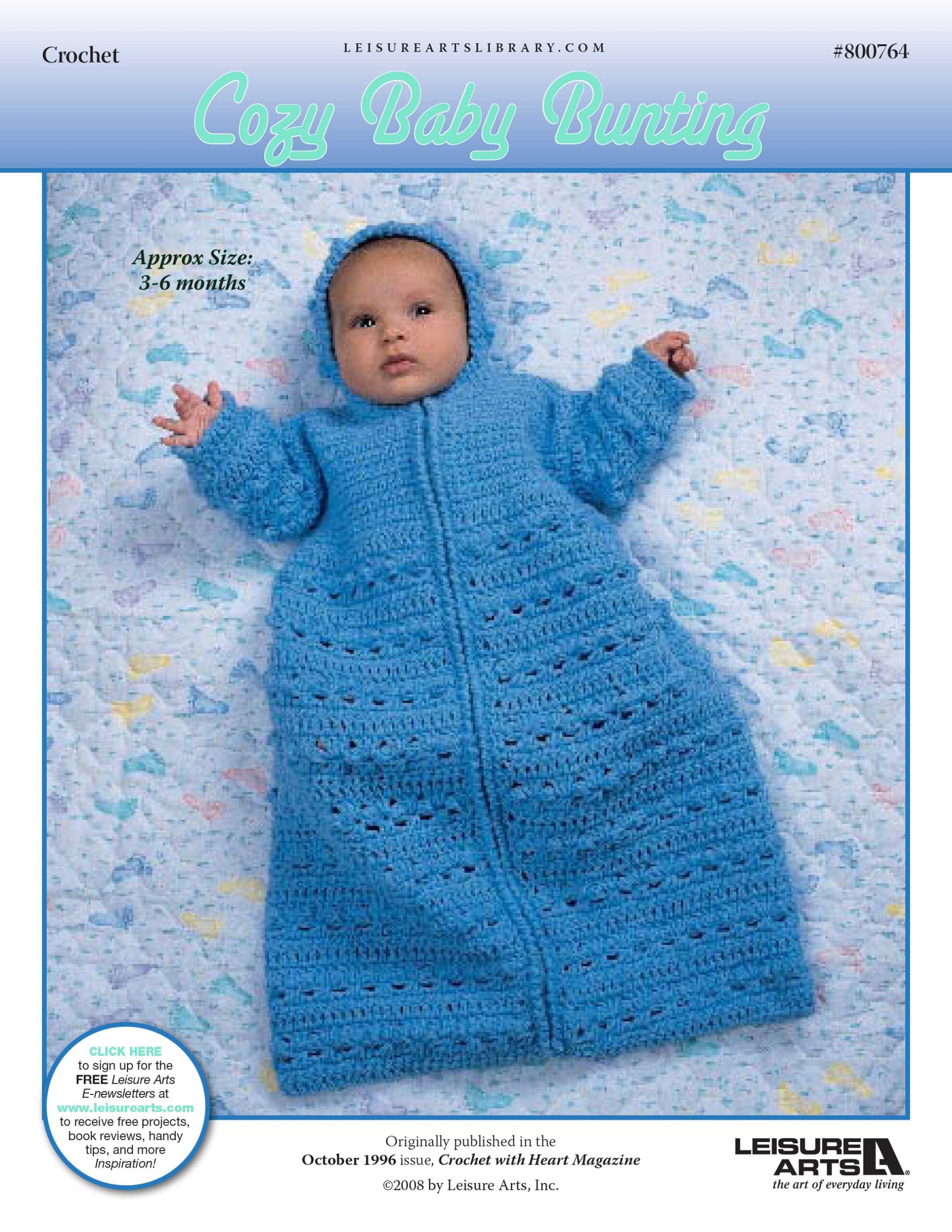 Leisure Arts Cozy Baby Bunting Crochet ePattern