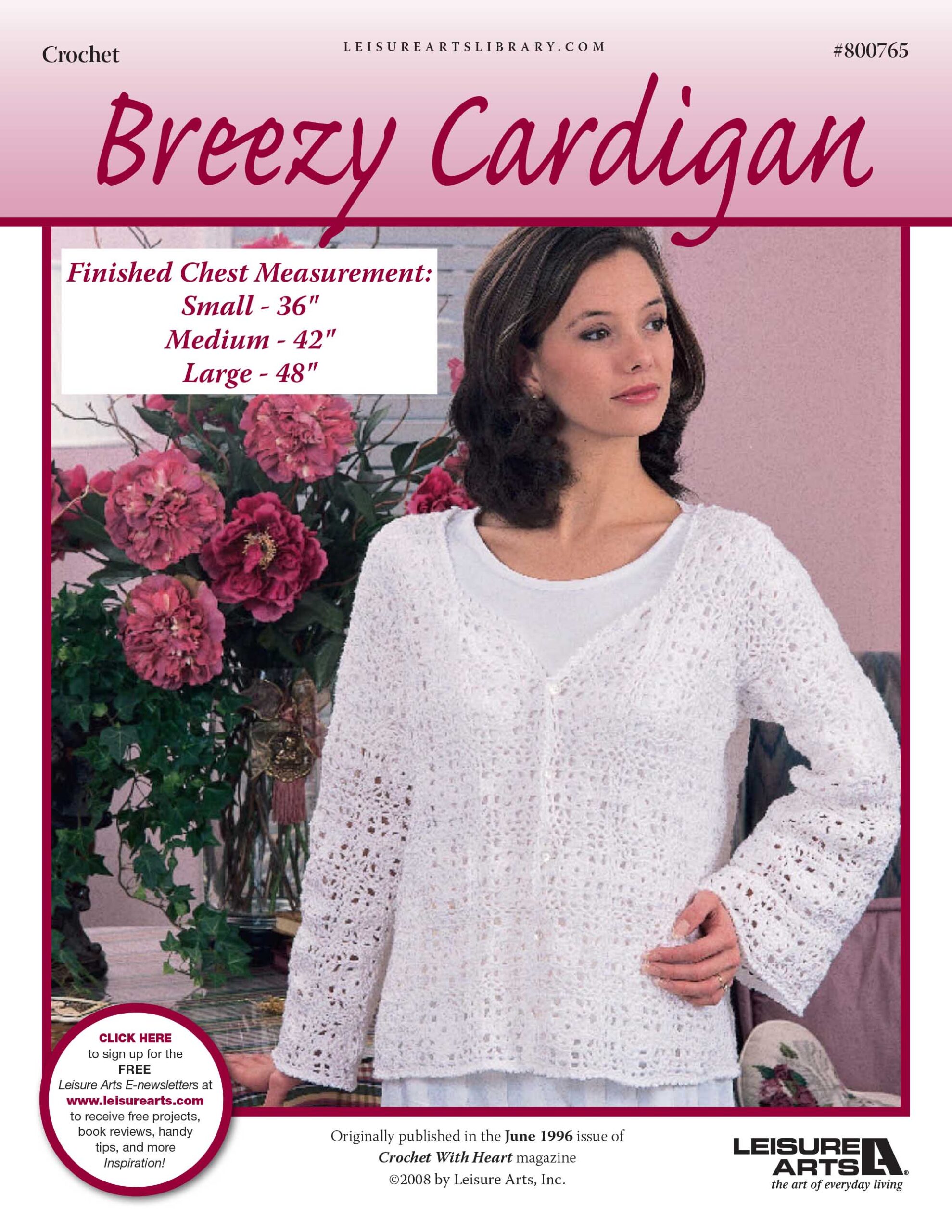 Leisure Arts Breezy Cardigan Crochet ePattern