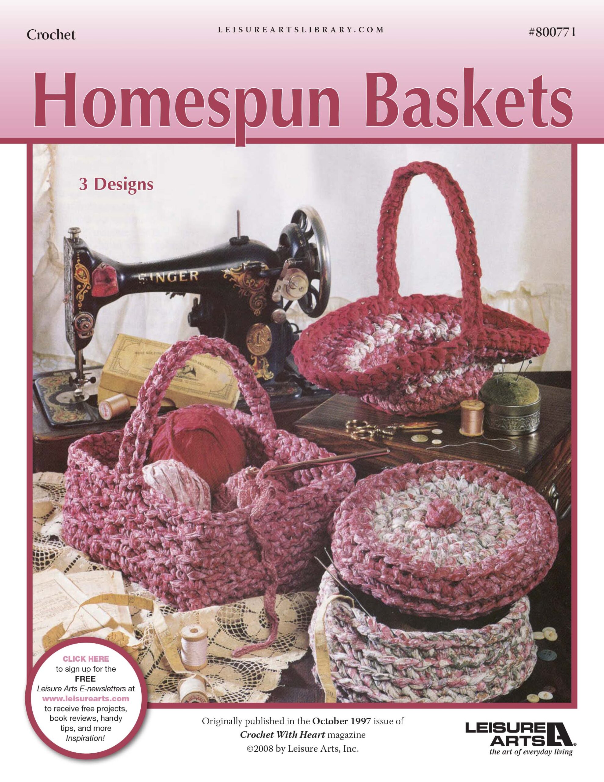 Leisure Arts Homespun Baskets Crochet ePattern