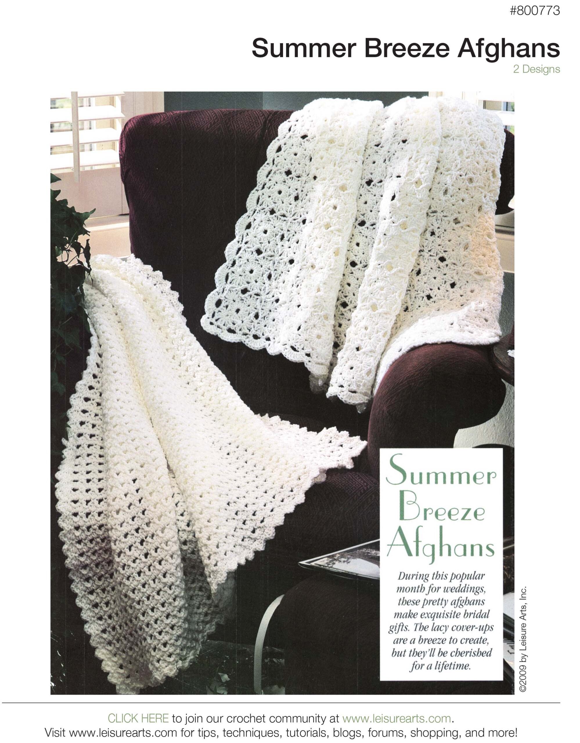 Leisure Arts Summer Breeze Afghans Crochet ePattern