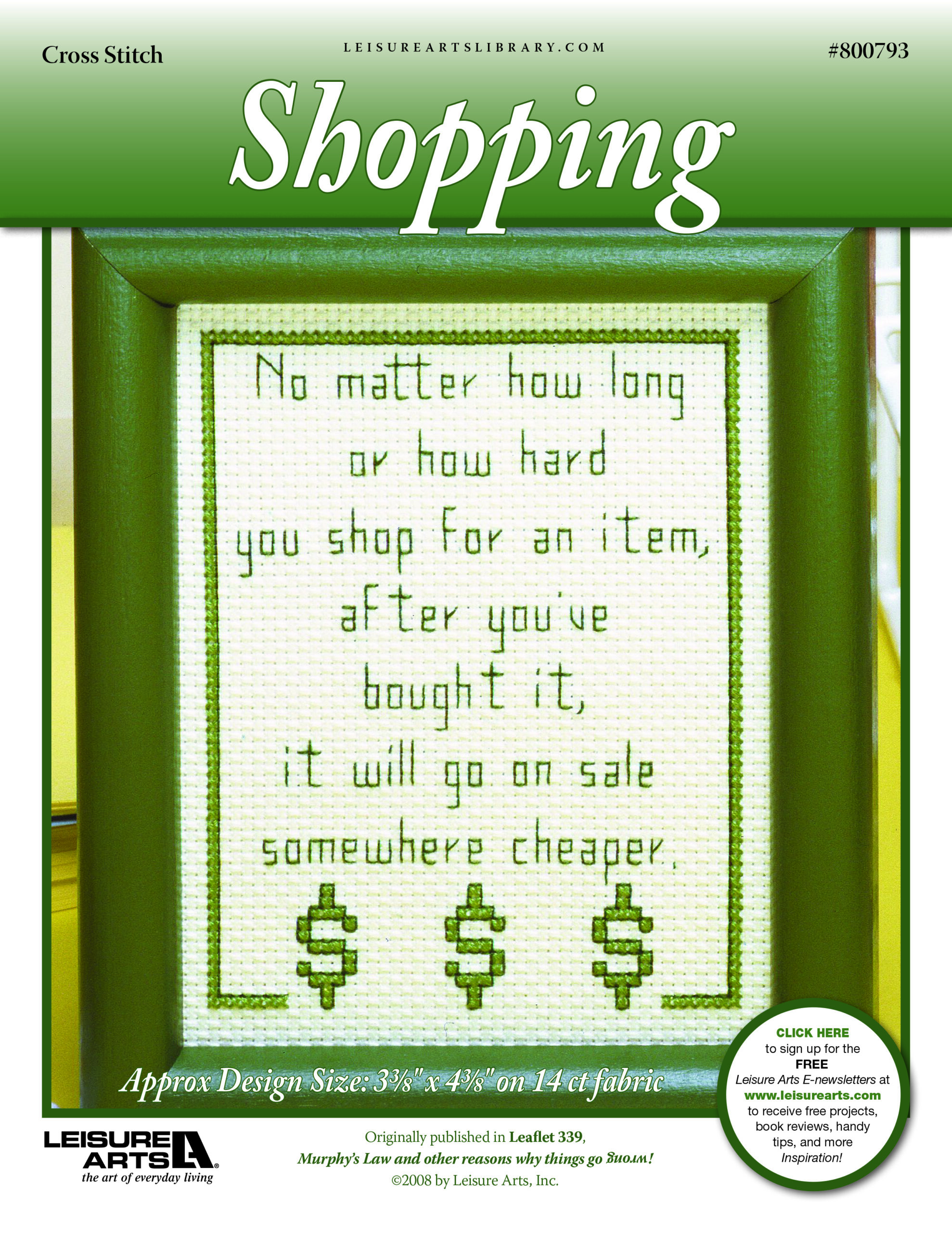 Leisure Arts Murphys Law Shopping Cross Stitch ePattern