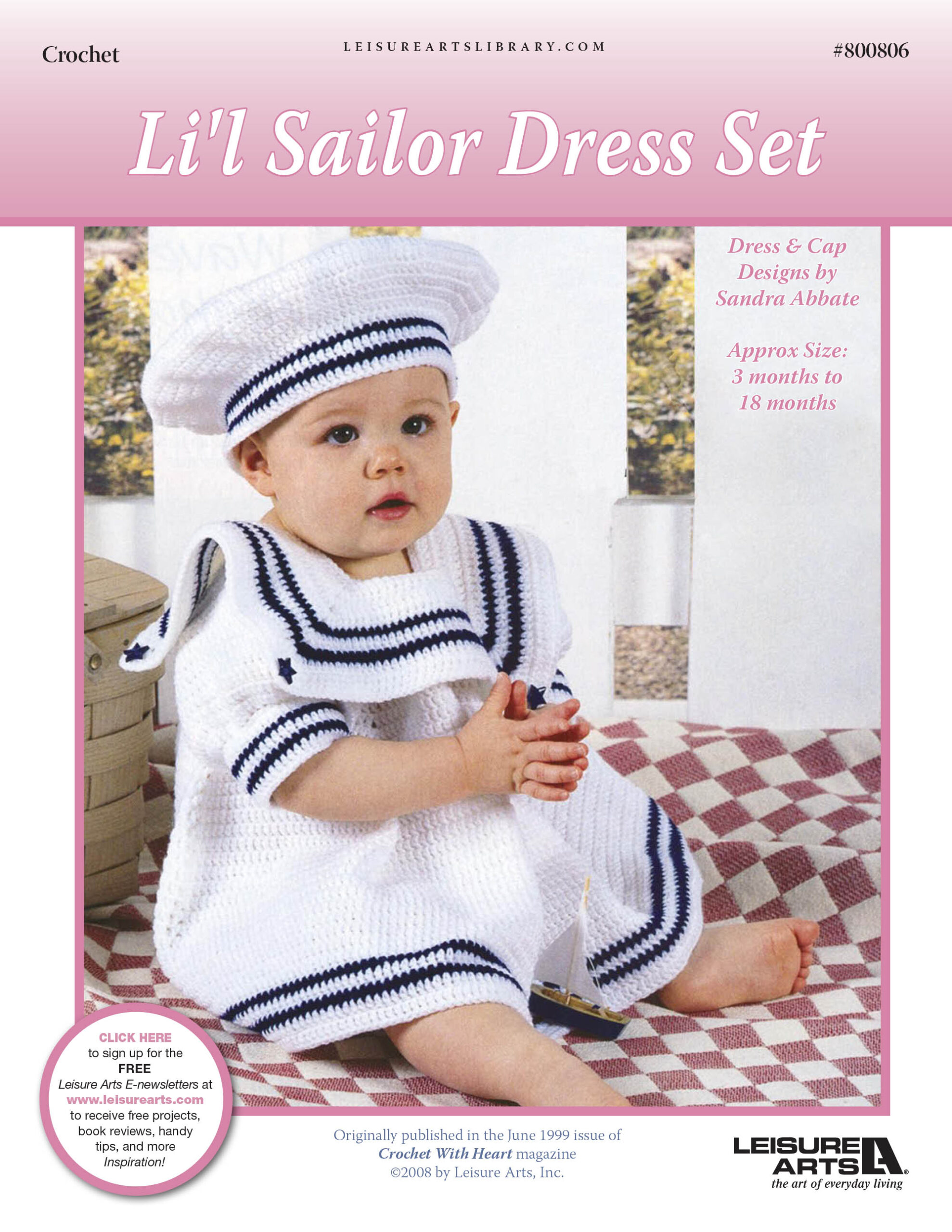 Leisure Arts Lil Sailor Dress Set Crochet ePattern