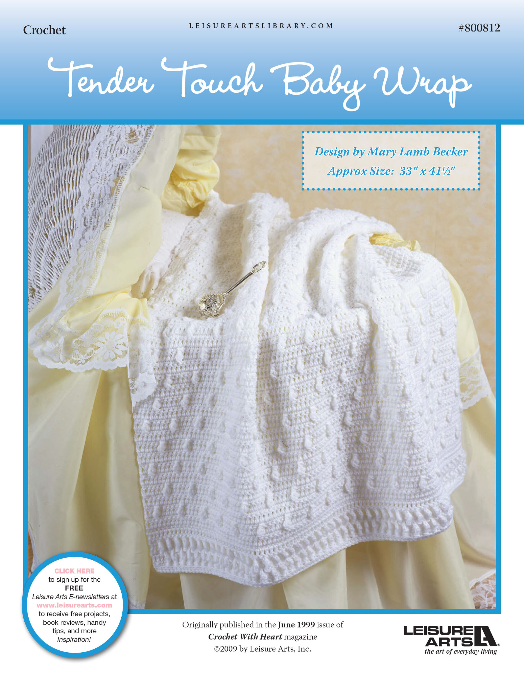 Leisure Arts Tender Touch Baby Wrap Crochet ePattern