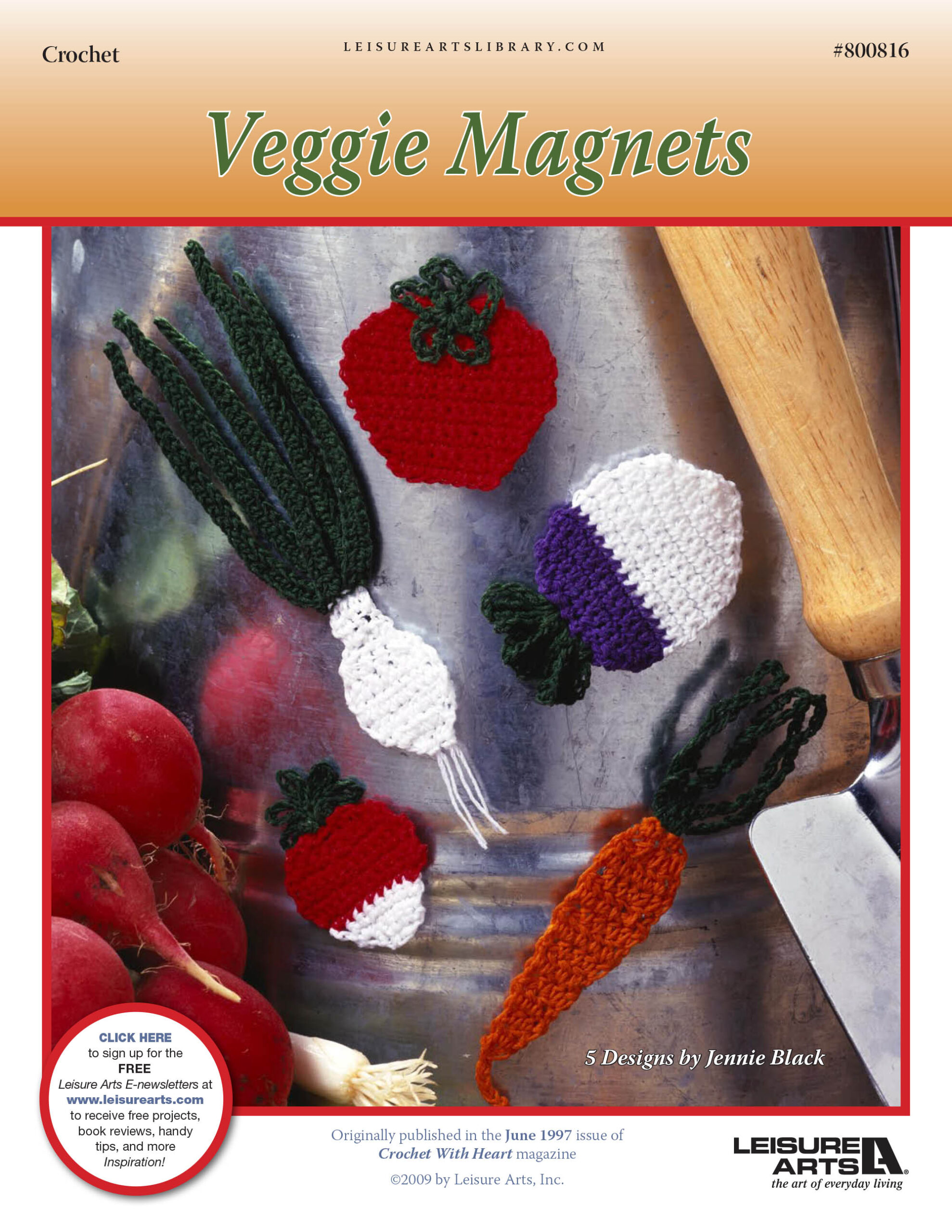 Leisure Arts Veggie Magnets Crochet ePattern