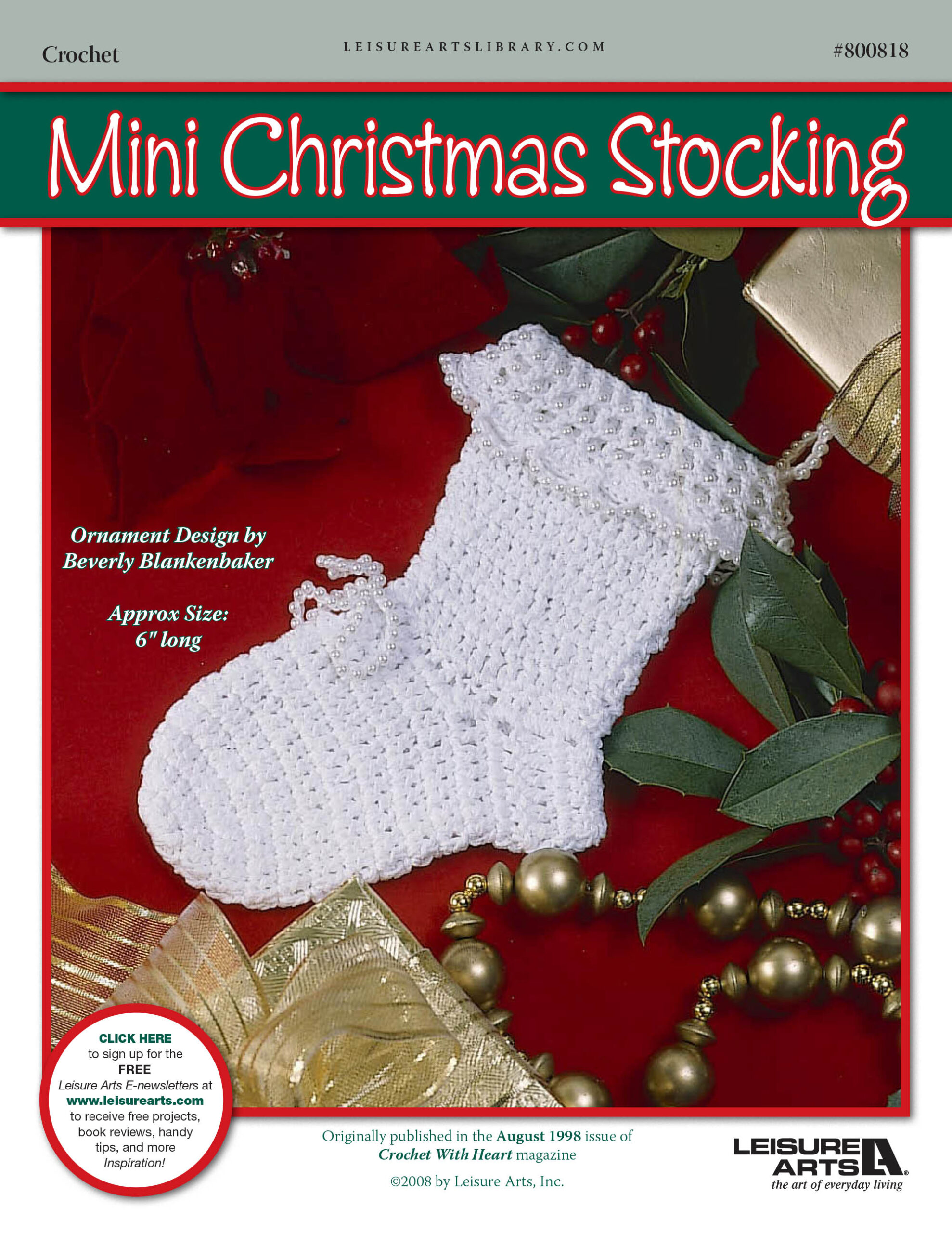 Leisure Arts Mini Christmas Stocking Crochet ePattern